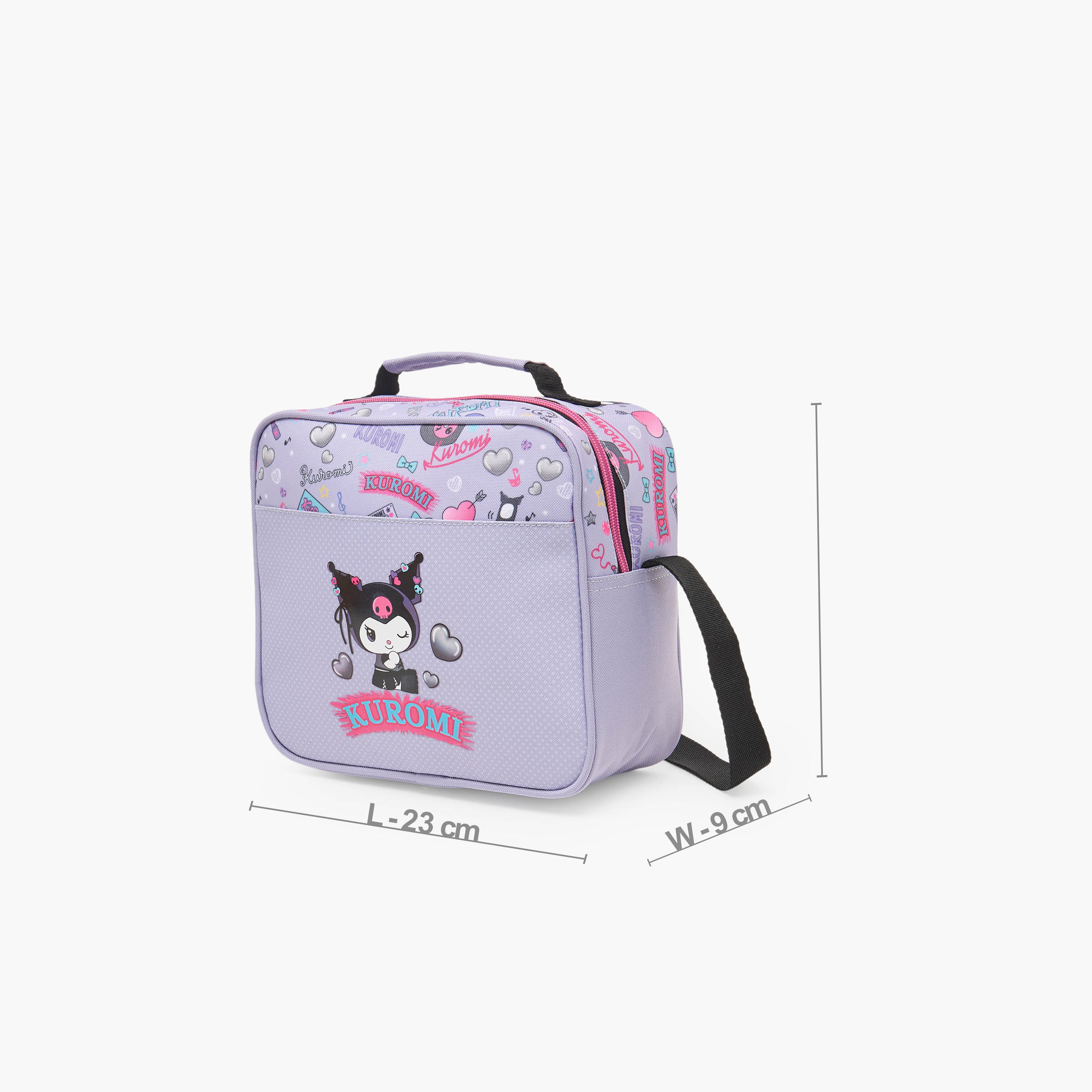 Sanrio Kuromi Print Lunch Bag for Girls 5-8 Years with Adjustable Strap-school-lunchessentials-lunchbags-image-7