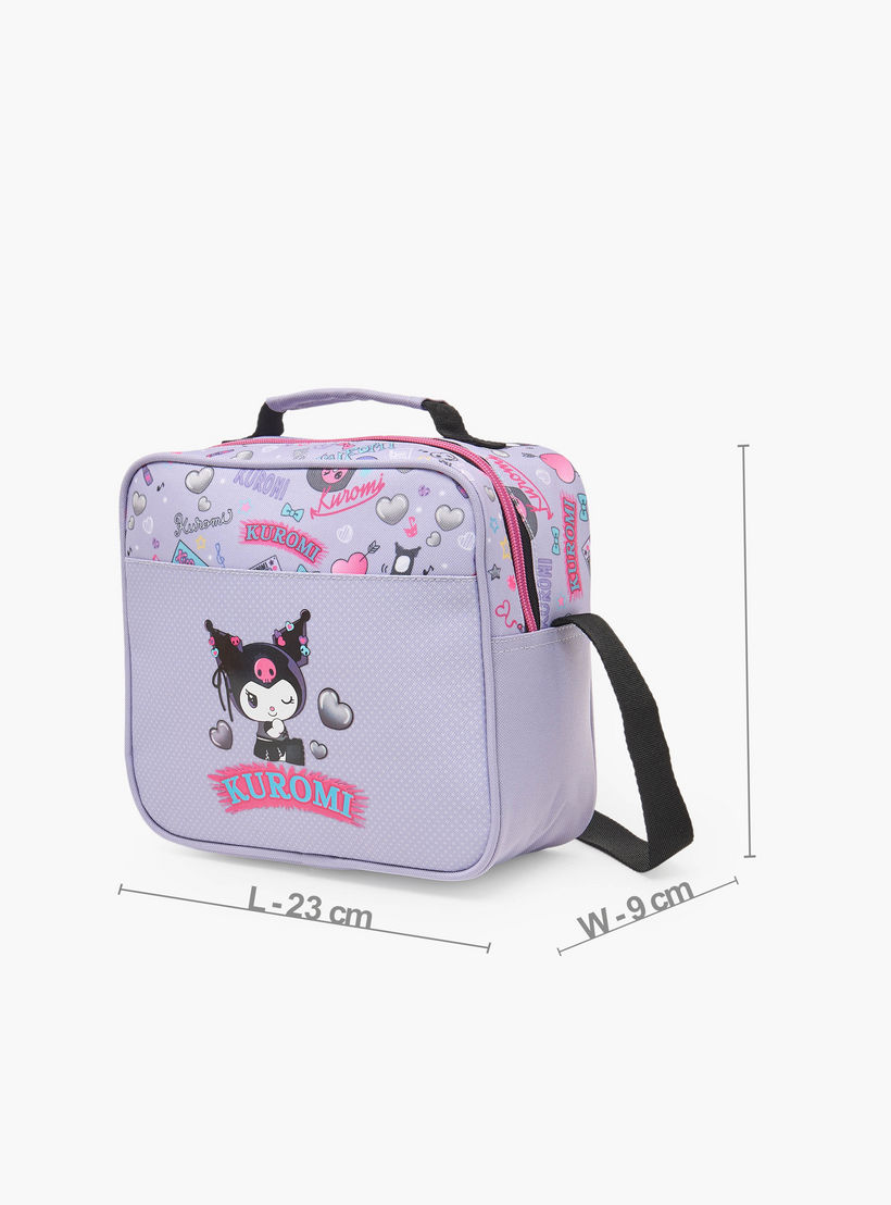 Sanrio Kuromi Print Lunch Bag for Girls 5-8 Years with Adjustable Strap-school-lunchessentials-lunchbags-image-7