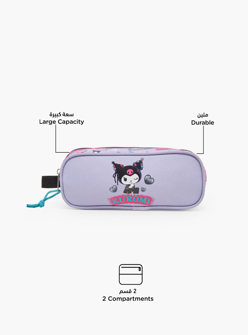 مقلمة بقسمين وطبعات كورومي من سانريو-school-stationery-pencilcases-image-2