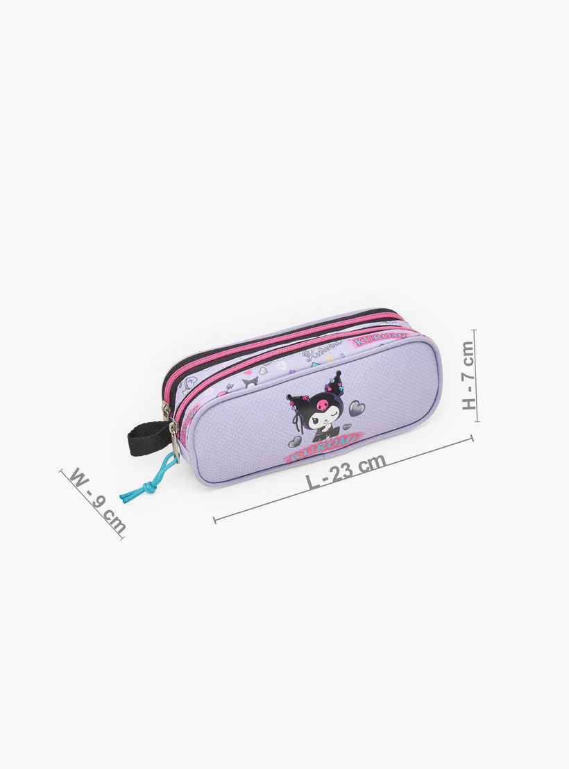 مقلمة بقسمين وطبعات كورومي من سانريو-school-stationery-pencilcases-image-4