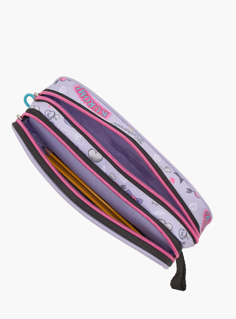 مقلمة بقسمين وطبعات كورومي من سانريو-school-stationery-pencilcases-image-8