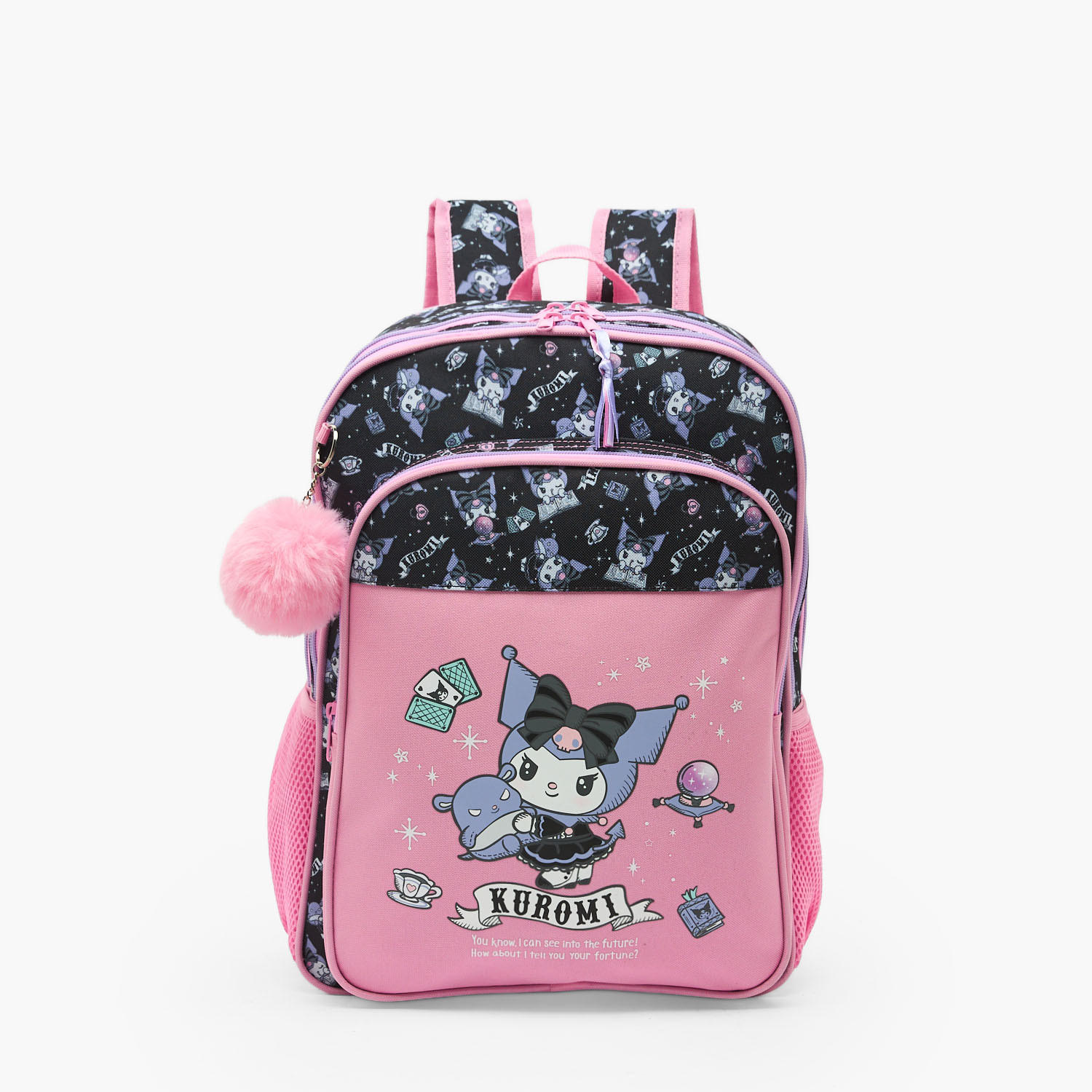 Sanrio Kuromi Print Backpack for Girls 5-8 Years with Adjustable Shoulder Straps - 16 inches-school-bagsandbackpacks-backpacks-image-1