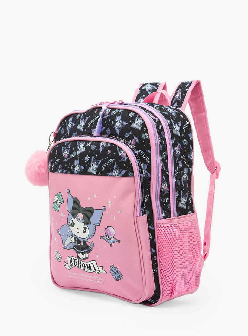 Sanrio Kuromi Print Backpack for Girls 5-8 Years with Adjustable Shoulder Straps - 16 inches-school-bagsandbackpacks-backpacks-image-2