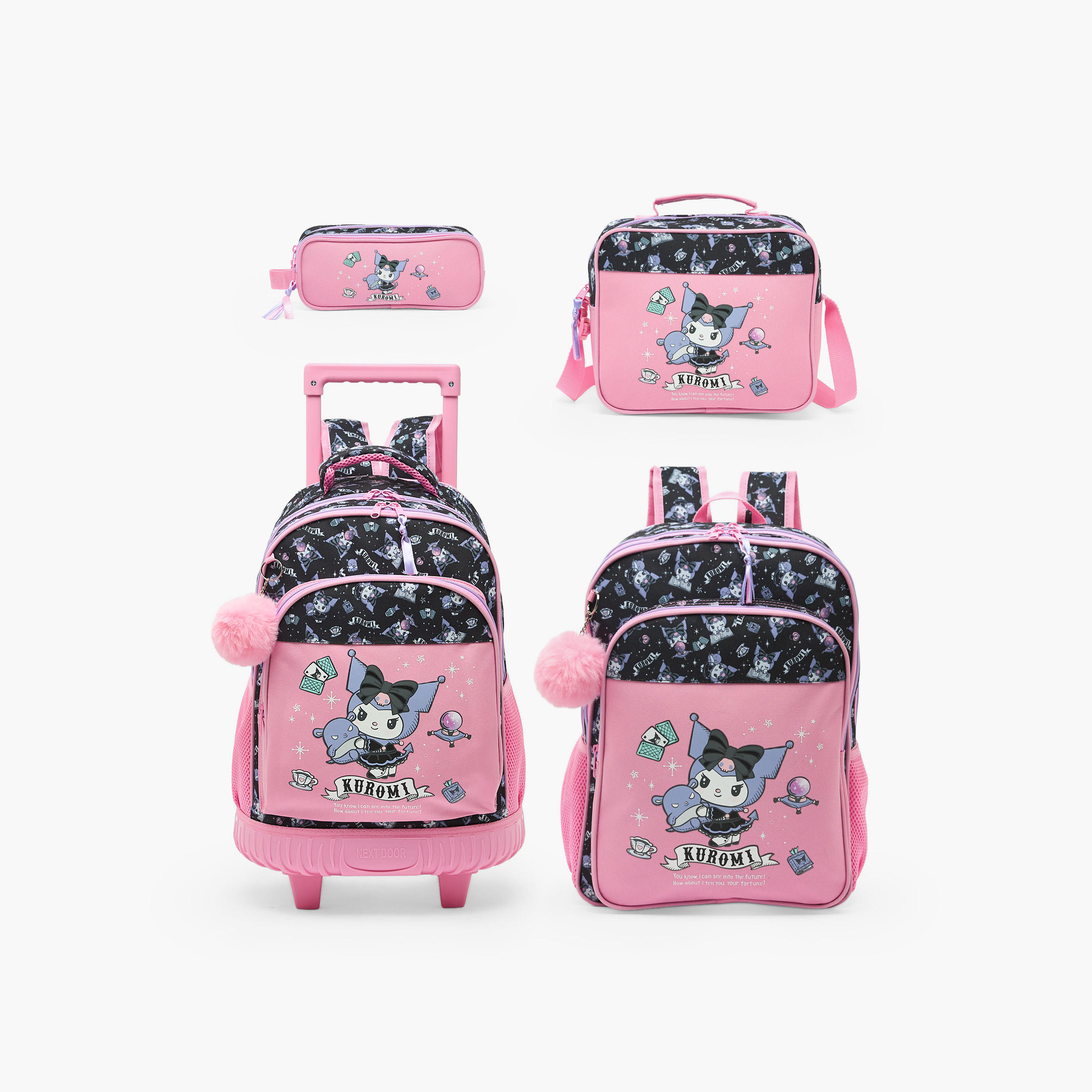 Sanrio Kuromi Print Backpack for Girls 5-8 Years with Adjustable Shoulder Straps - 16 inches-school-bagsandbackpacks-backpacks-image-9