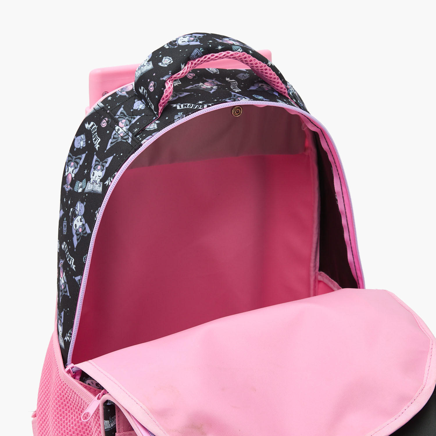Sanrio Kuromi Print Trolley Bag for Girls 5-8 Years with Water Bottle Pocket - 18 inches-school-bagsandbackpacks-trolleybags-image-4