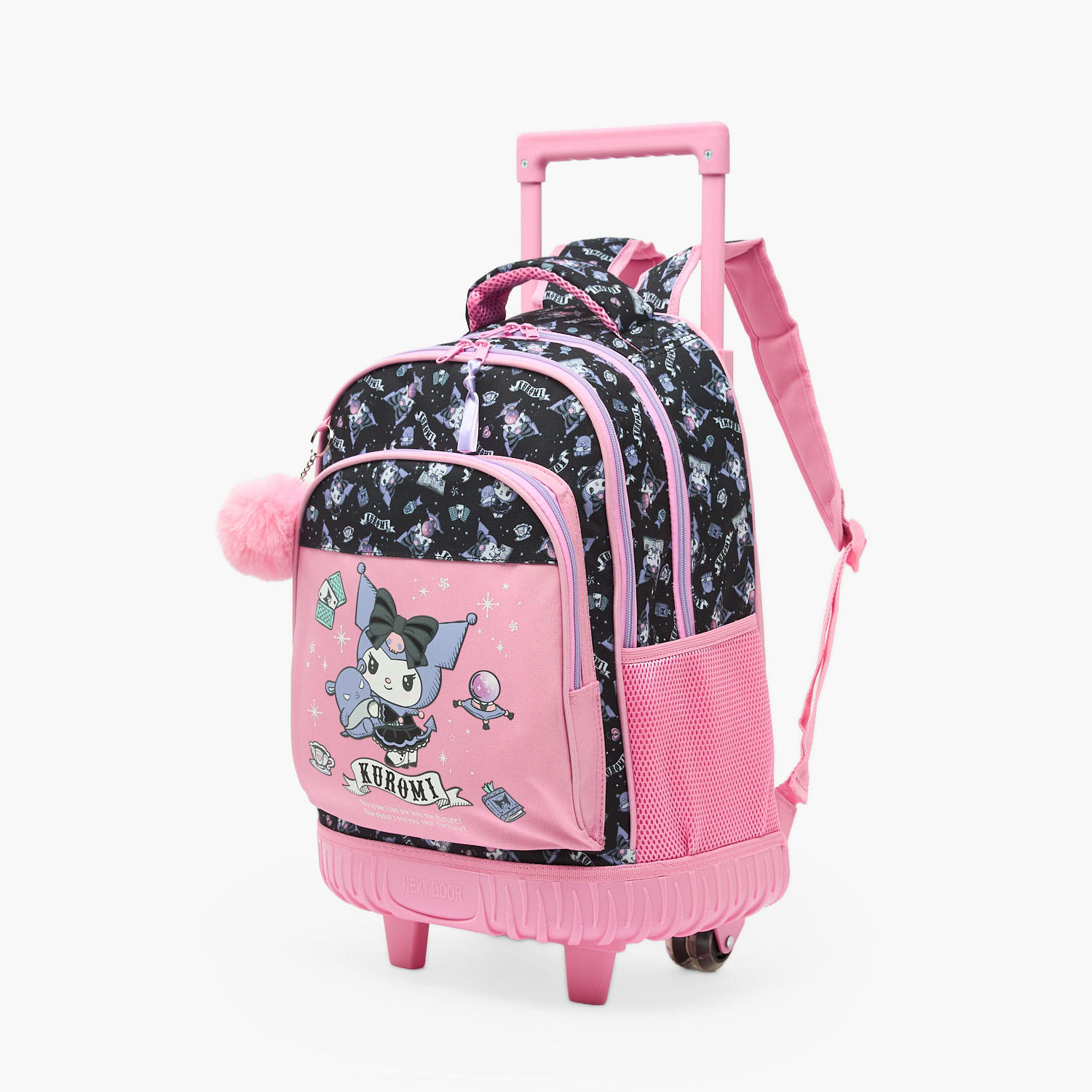 Sanrio Kuromi Print Trolley Bag for Girls 5-8 Years with Water Bottle Pocket - 18 inches-school-bagsandbackpacks-trolleybags-image-6
