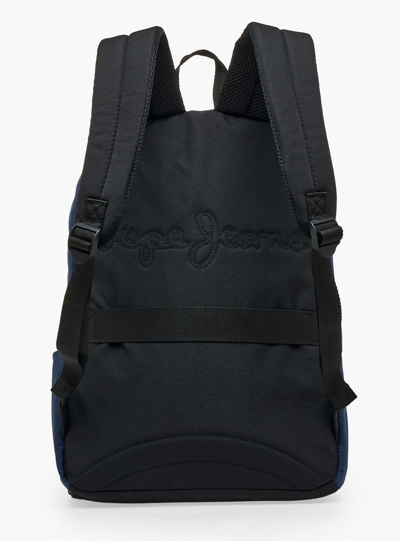 Pepe Jeans Aris Logo Applique Backpack for Boys 8-13 Years with Pencil Pouch - 18 inches-school-bagsandbackpacks-backpacks-image-11