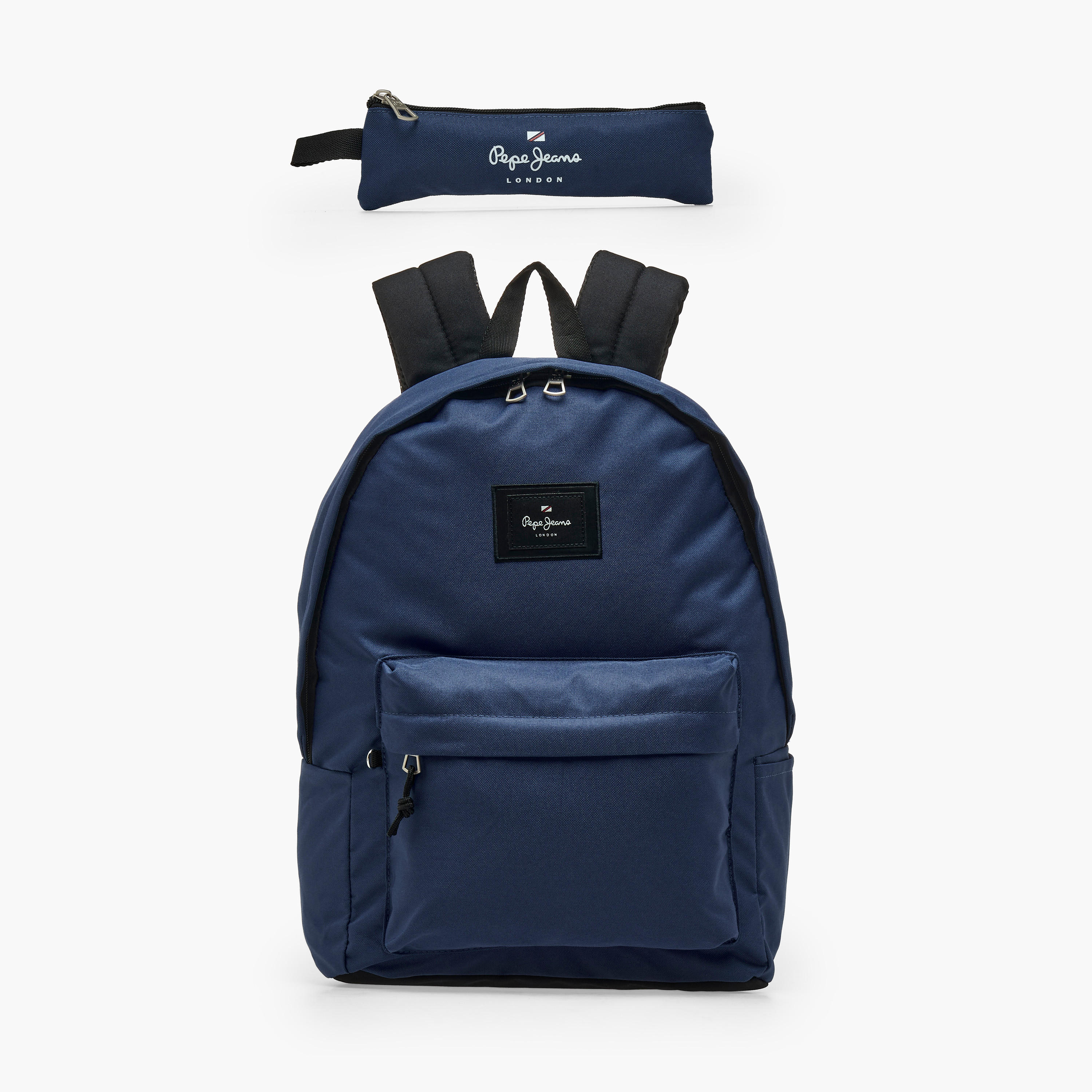 Pepe Jeans Aris Logo Applique Backpack for Boys 8-13 Years with Pencil Pouch - 18 inches-school-bagsandbackpacks-backpacks-image-2