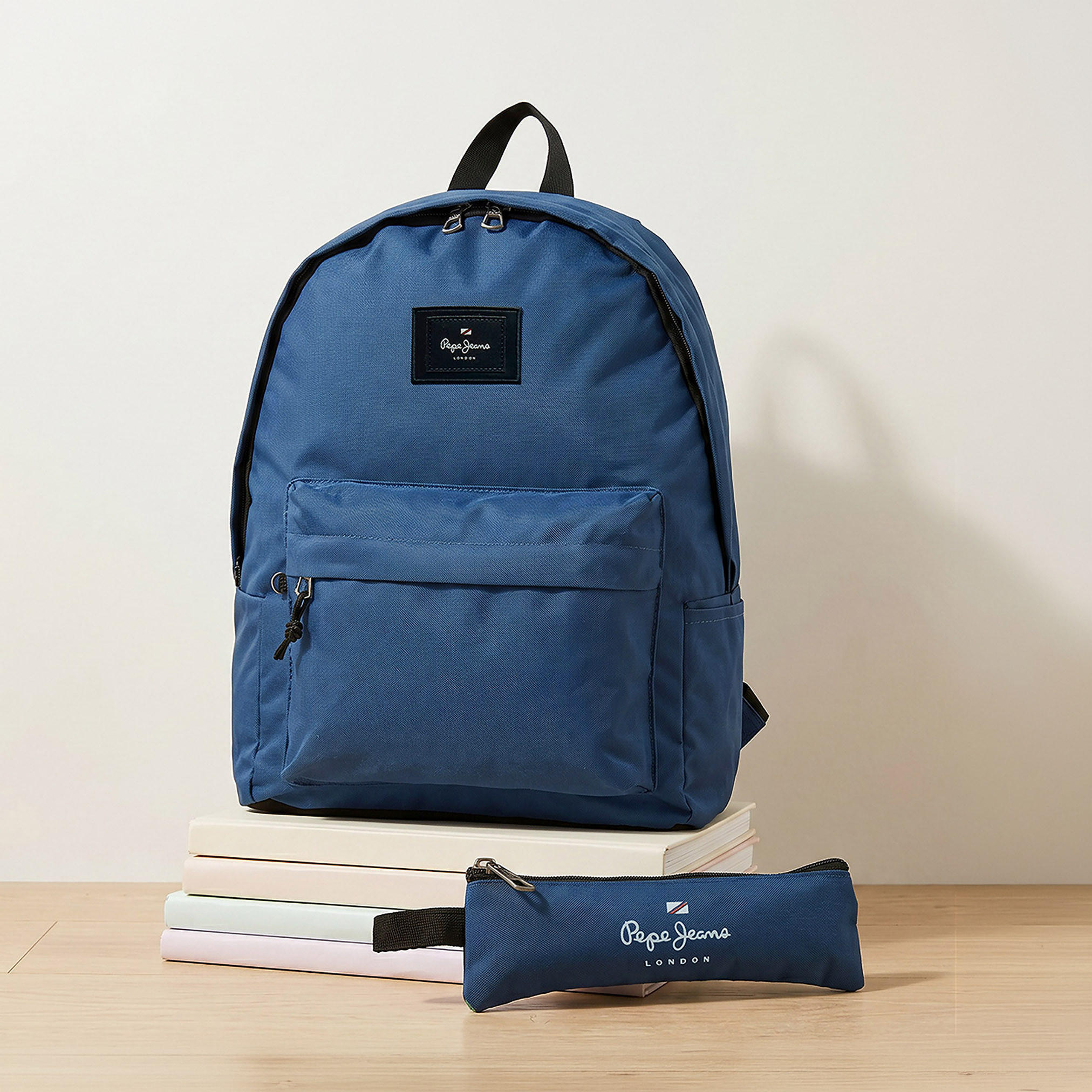 Pepe Jeans Aris Logo Applique Backpack for Boys 8-13 Years with Padded Shoulder Straps - 18 inches-school-bagsandbackpacks-backpacks-image-1