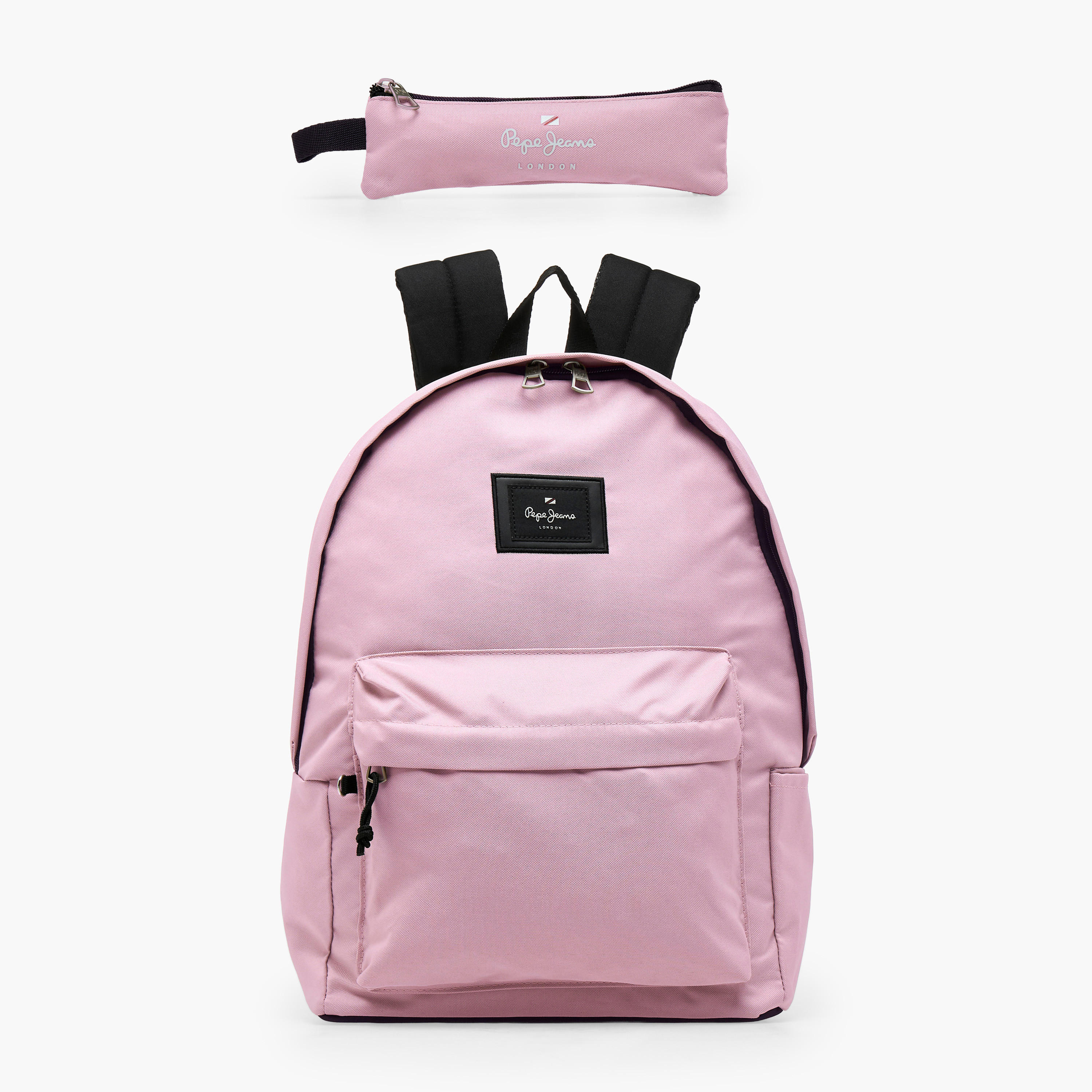 Pepe Jeans Aris Logo Applique Backpack for Girls 8-13 Years with Pencil Pouch - 18 inches-school-bagsandbackpacks-backpacks-image-2