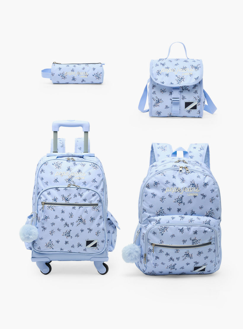Pepe Jeans Olivia Floral Print Backpack for Girls 8-13 Years with Pom-Pom Accent - 18 inches-school-bagsandbackpacks-backpacks-image-12
