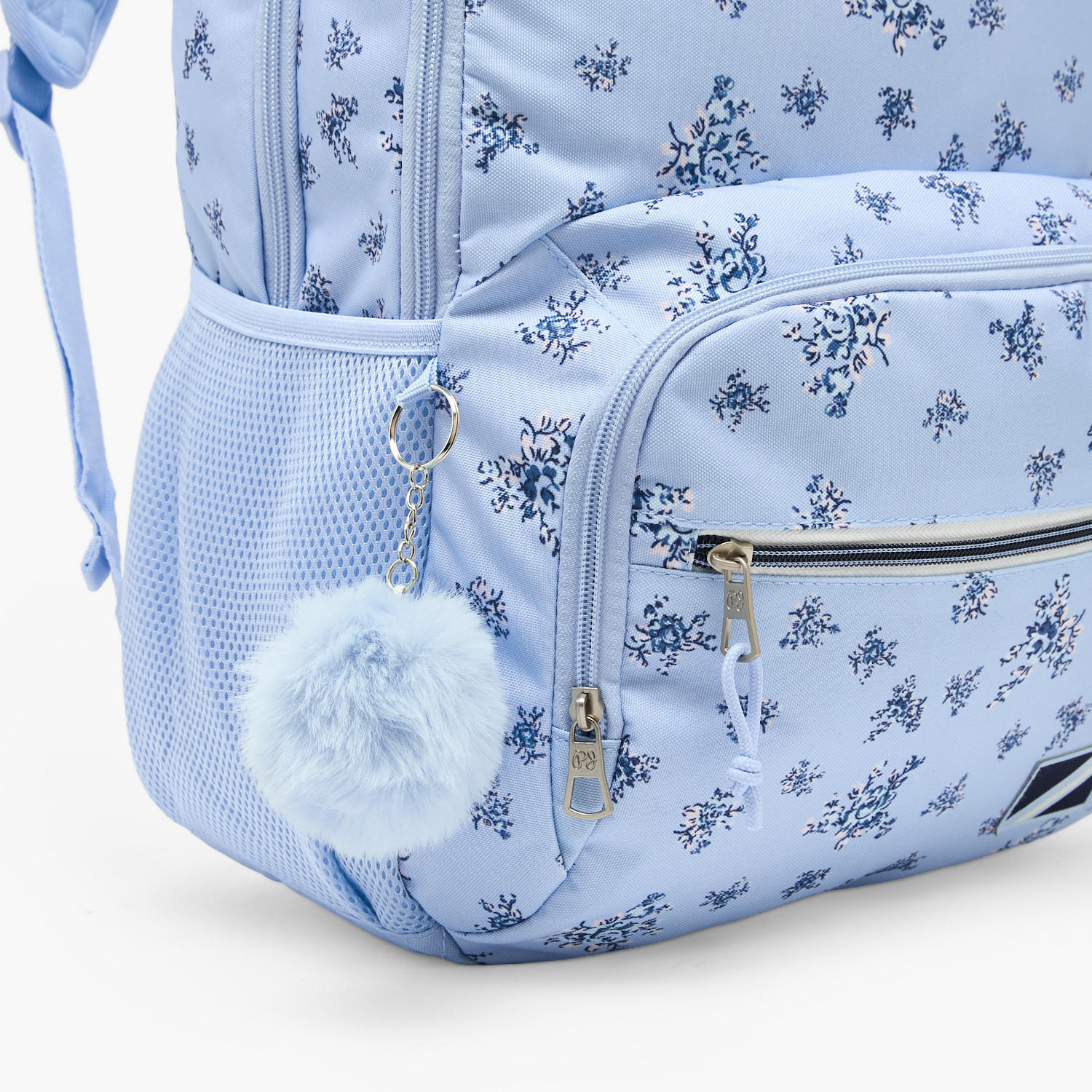 Pepe Jeans Olivia Floral Print Backpack for Girls 8-13 Years with Pom-Pom Accent - 18 inches-school-bagsandbackpacks-backpacks-image-5
