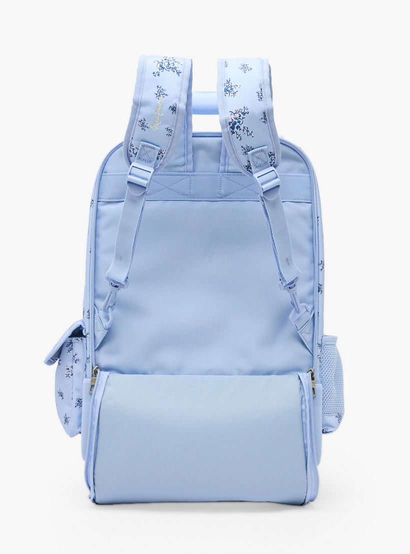 Pepe Jeans Olivia Floral Print Trolley Backpack for Girls 8-13 Years with Pom-Pom Accent - 17 inches-school-bagsandbackpacks-trolleybags-image-11