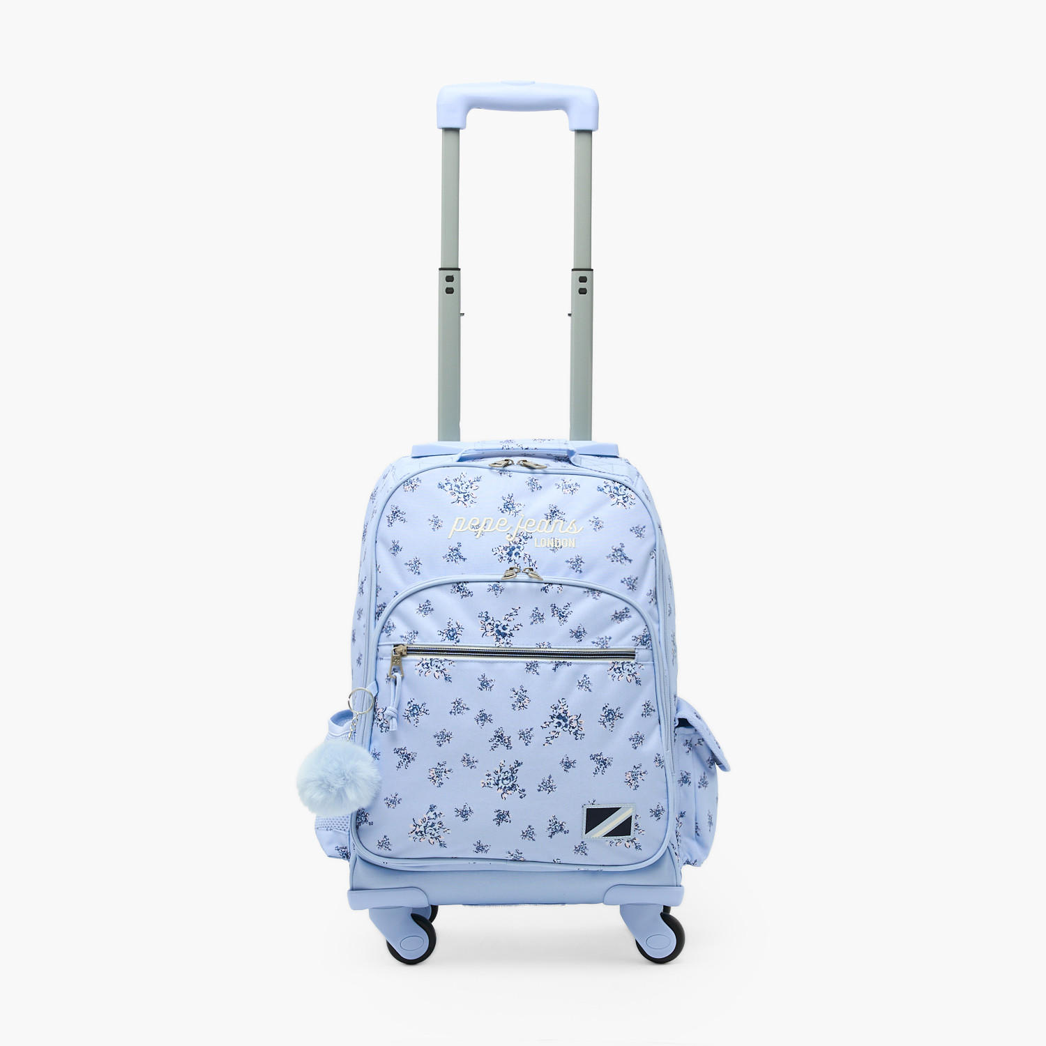 Pepe Jeans Olivia Floral Print Trolley Backpack for Girls 8-13 Years with Pom-Pom Accent - 17 inches-school-bagsandbackpacks-trolleybags-image-4