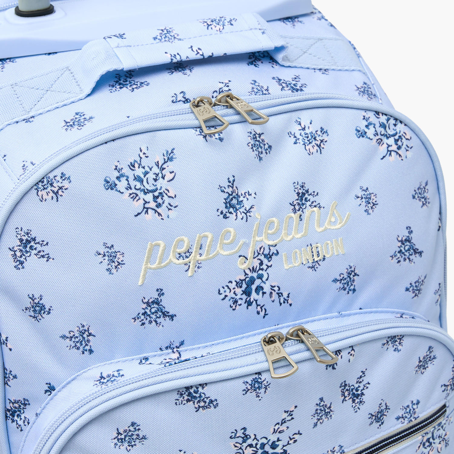 Pepe Jeans Olivia Floral Print Trolley Backpack for Girls 8-13 Years with Pom-Pom Accent - 17 inches-school-bagsandbackpacks-trolleybags-image-5