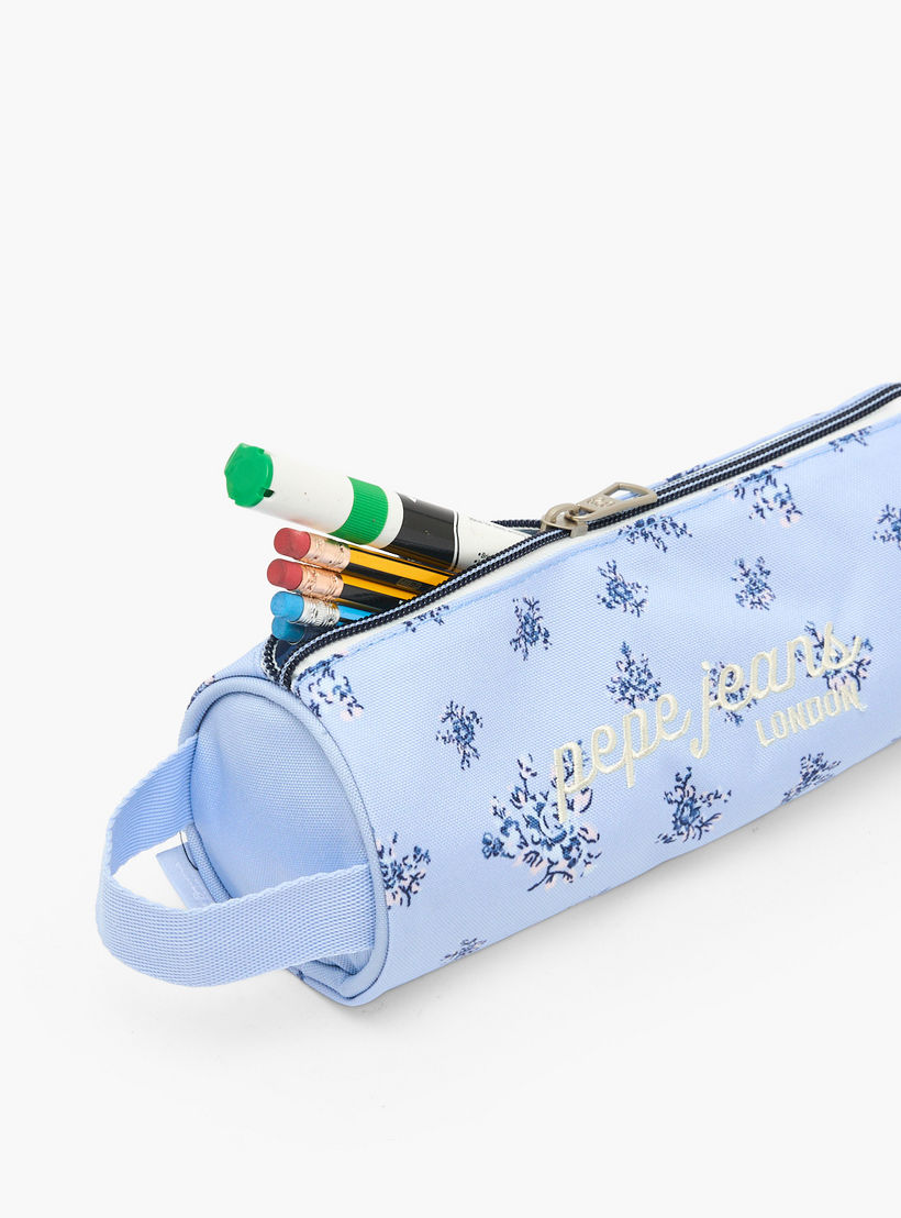 Pepe Jeans Olivia Floral Print Pencil Pouch with Zip Closure-school-stationery-pencilcases-image-7