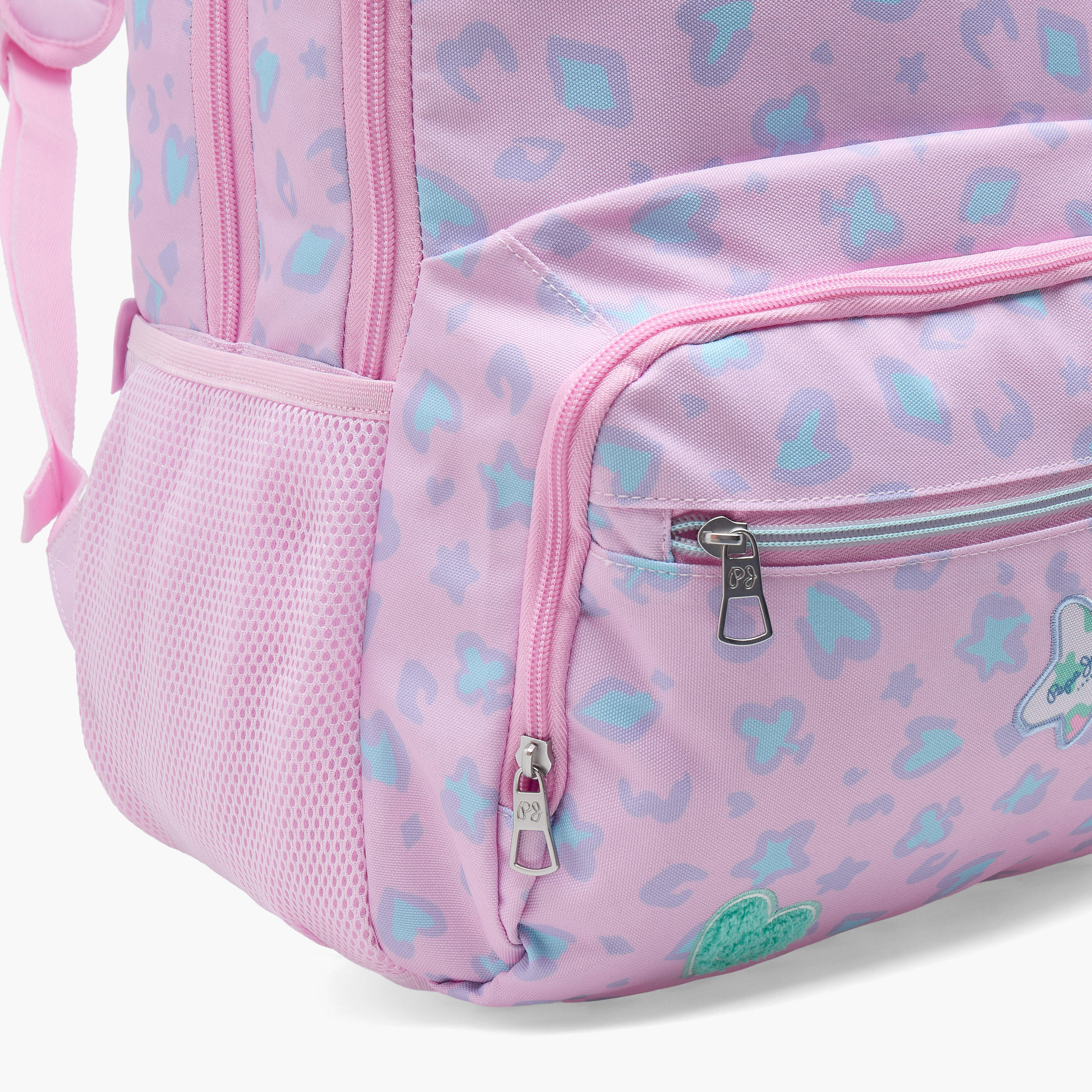 شنطة ظهر بطبعة مجردة للبنات من 8-13 سنة مع أحزمة كتف مبطنة - 18 بوصة-school-bagsandbackpacks-backpacks-image-3