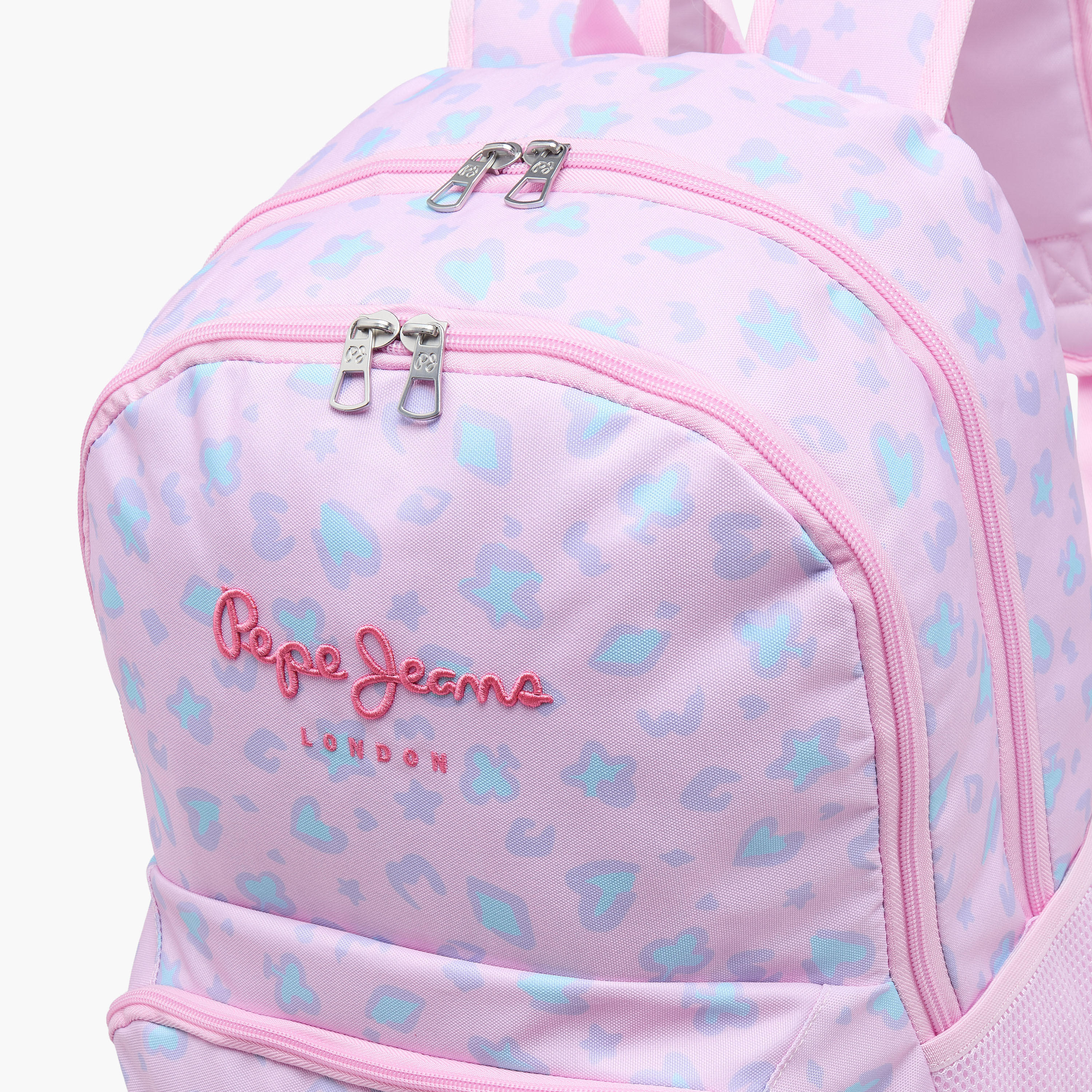 شنطة ظهر بطبعة مجردة للبنات من 8-13 سنة مع أحزمة كتف مبطنة - 18 بوصة-school-bagsandbackpacks-backpacks-image-4
