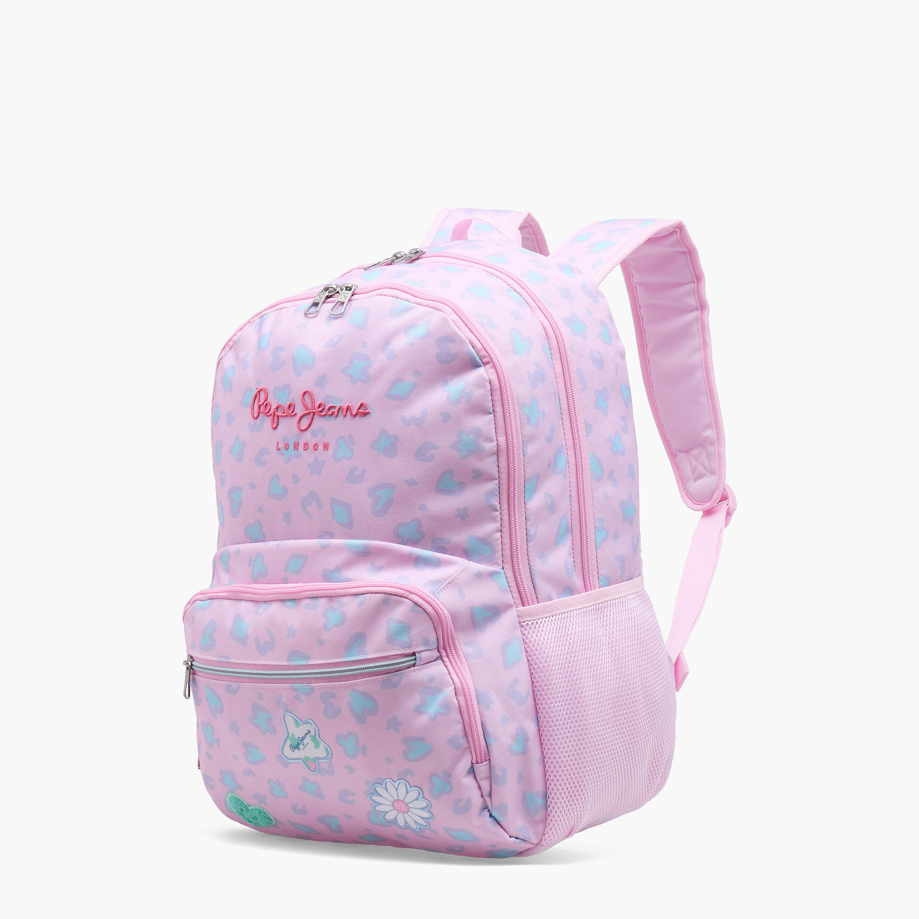 شنطة ظهر بطبعة مجردة للبنات من 8-13 سنة مع أحزمة كتف مبطنة - 18 بوصة-school-bagsandbackpacks-backpacks-image-6
