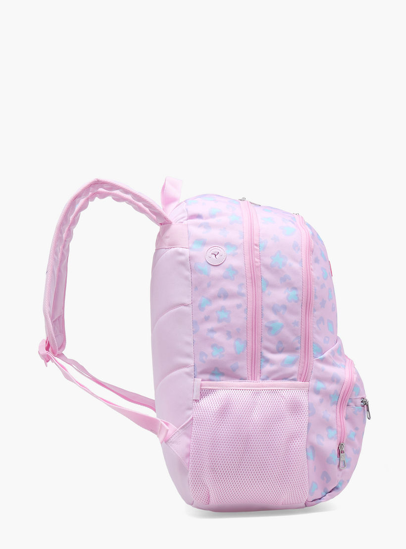 شنطة ظهر بطبعة مجردة للبنات من 8-13 سنة مع أحزمة كتف مبطنة - 18 بوصة-school-bagsandbackpacks-backpacks-image-7