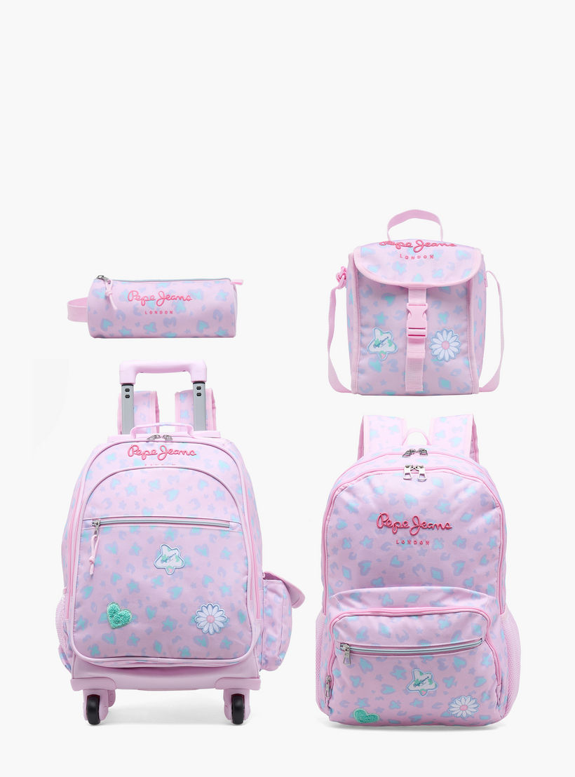 Pepe Jeans Abstract Print Trolley Bag for Girls 8-13 Years Retractable Handle - 17 inches-school-bagsandbackpacks-trolleybags-image-14