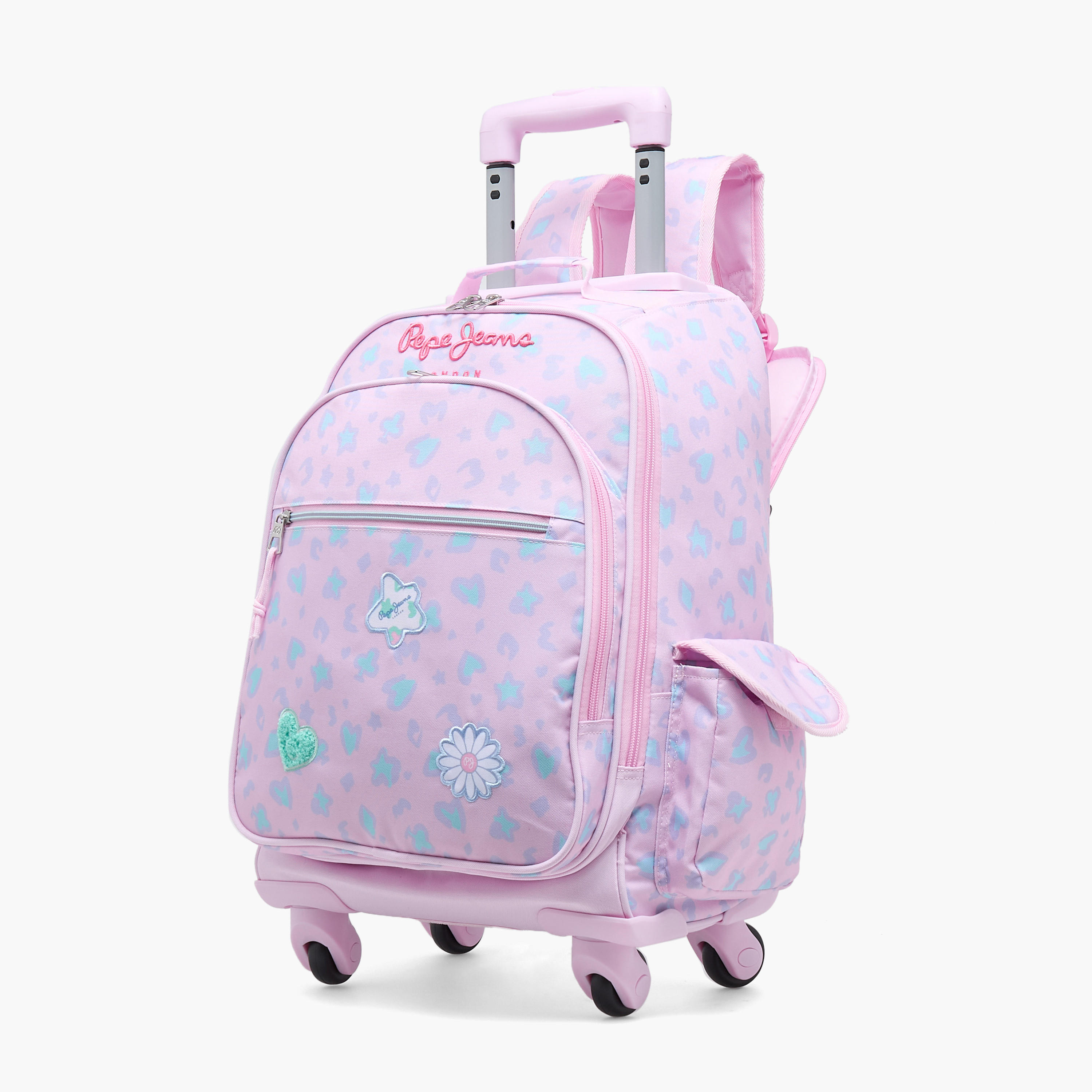 Pepe Jeans Abstract Print Trolley Bag for Girls 8-13 Years Retractable Handle - 17 inches-school-bagsandbackpacks-trolleybags-image-7
