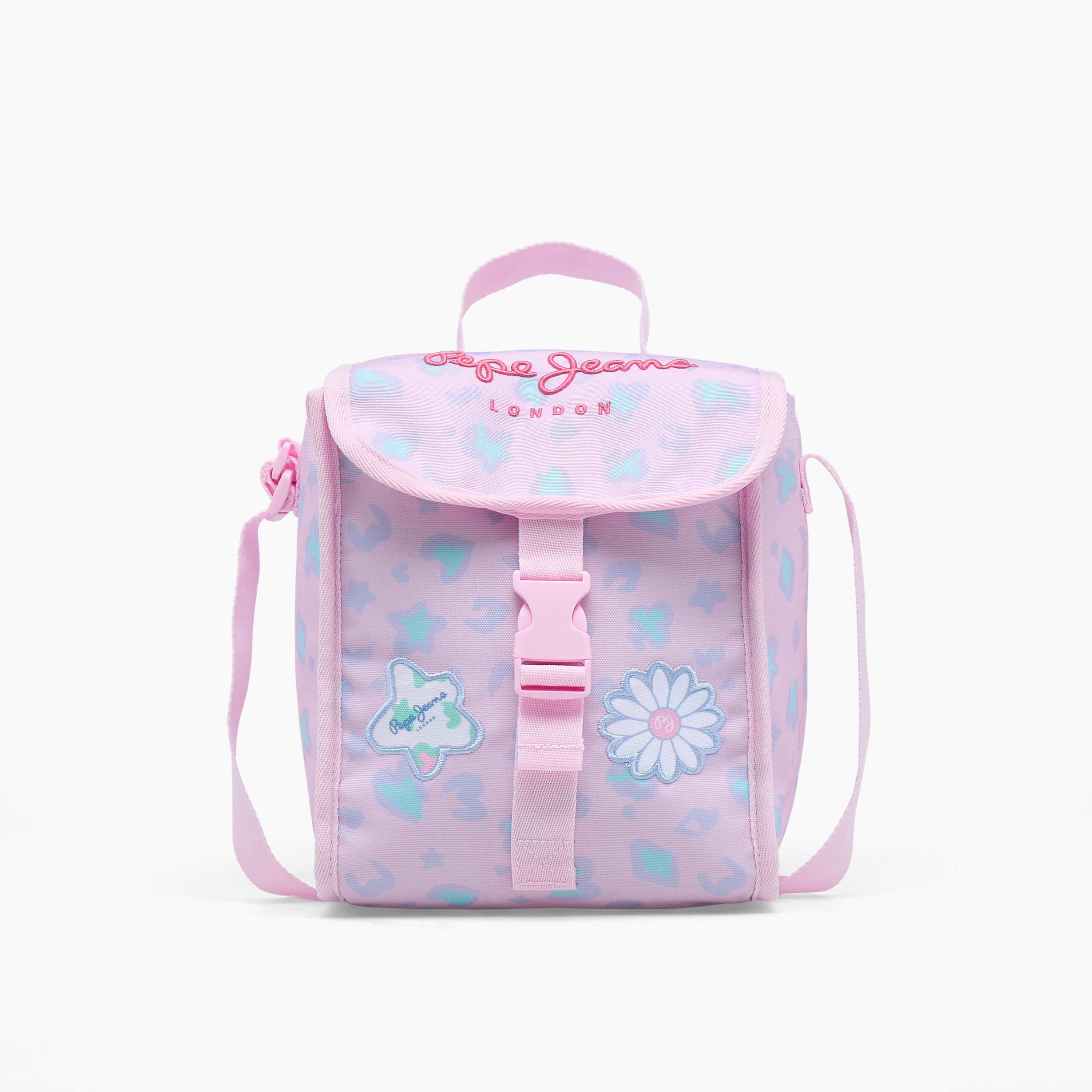 Pepe Jeans Printed Lunch Bag for Girls 8-13 Years with Buckle Closure-school-lunchessentials-lunchbags-image-1