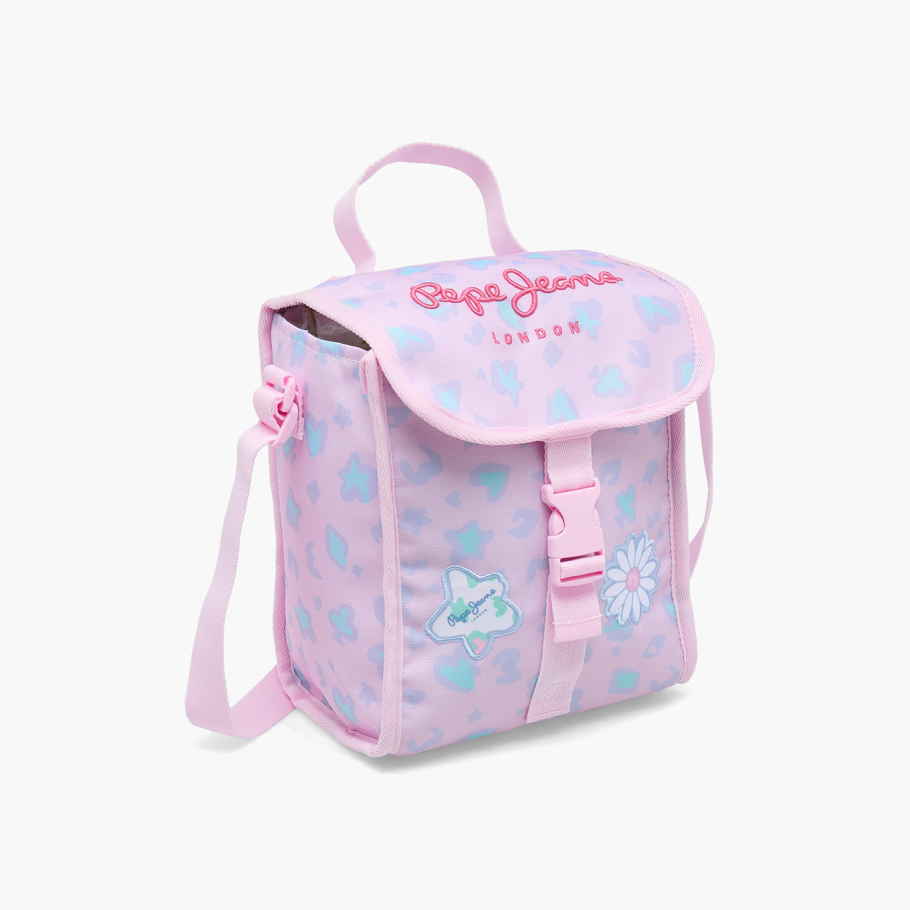 Pepe Jeans Printed Lunch Bag for Girls 8-13 Years with Buckle Closure-school-lunchessentials-lunchbags-image-2