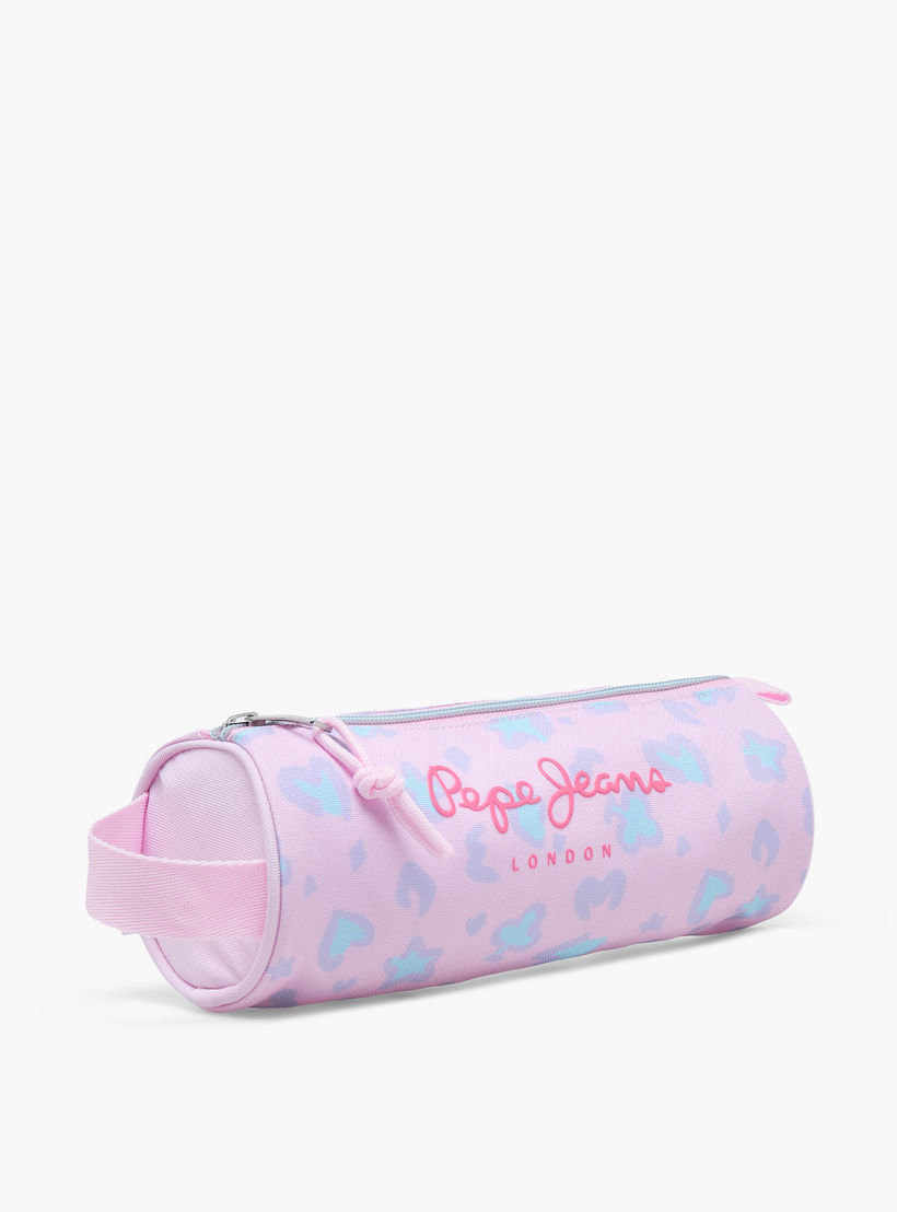 Pepe Jeans Printed Pencil Pouch with Zip Closure-school-stationery-pencilcases-image-3