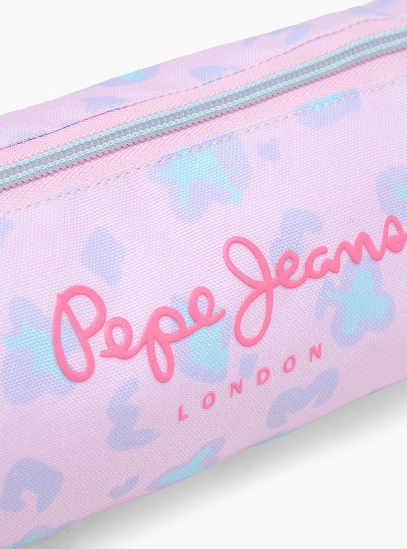 Pepe Jeans Printed Pencil Pouch with Zip Closure-school-stationery-pencilcases-image-5