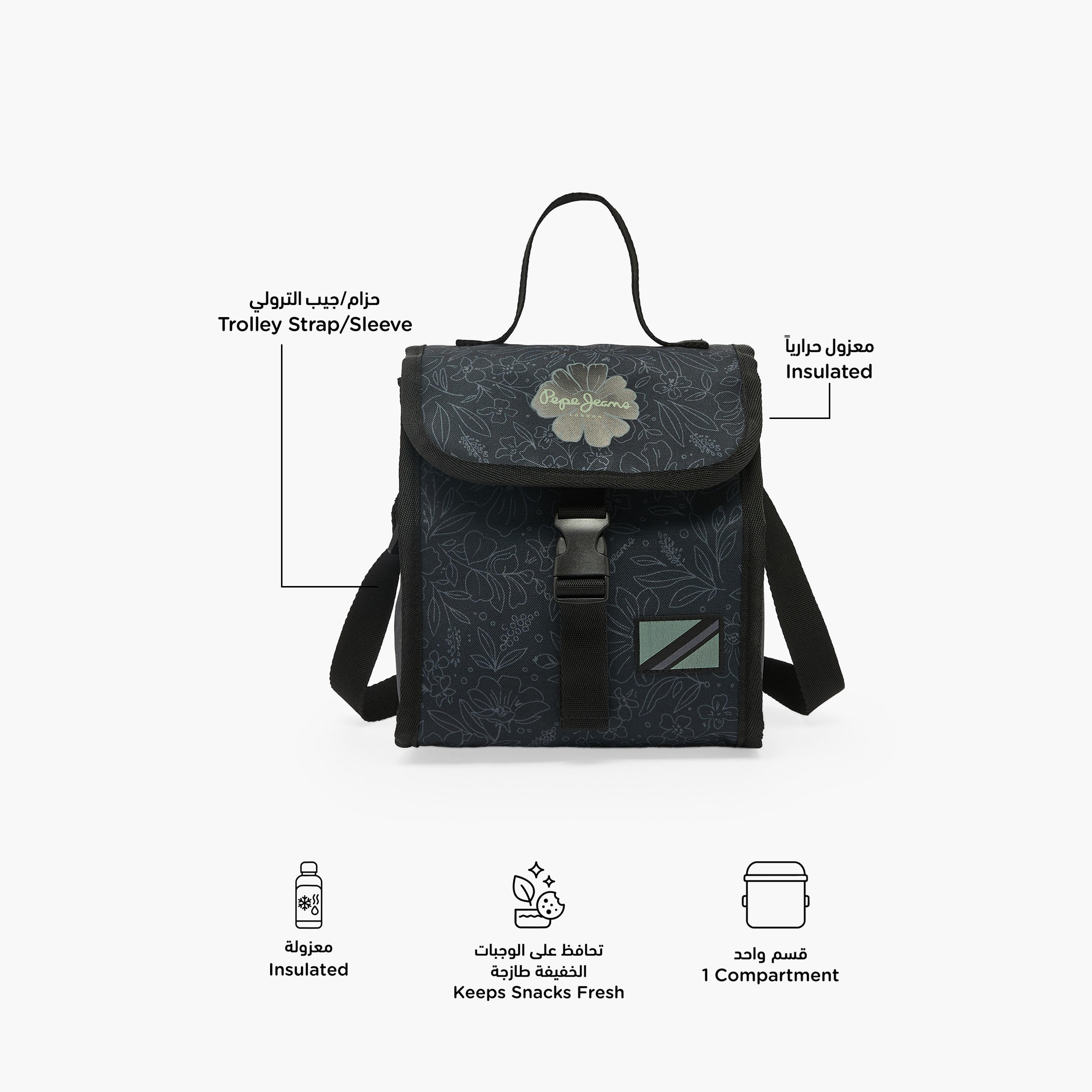 Pepe Jeans Eloise Lunch Bag for Girls 8-13 Years with Floral Print-school-lunchessentials-lunchbags-image-2