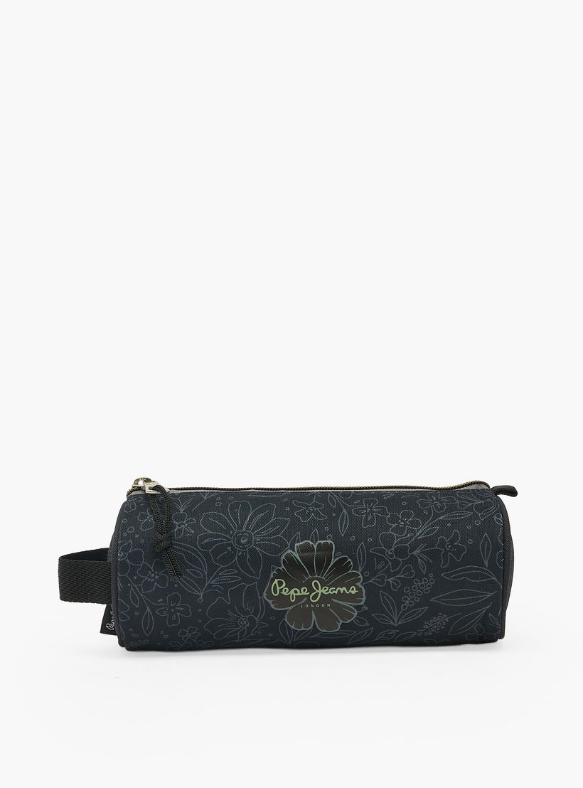 Pepe Jeans Eloise Floral Print Pencil Pouch with Zip Closure-school-stationery-pencilcases-image-1