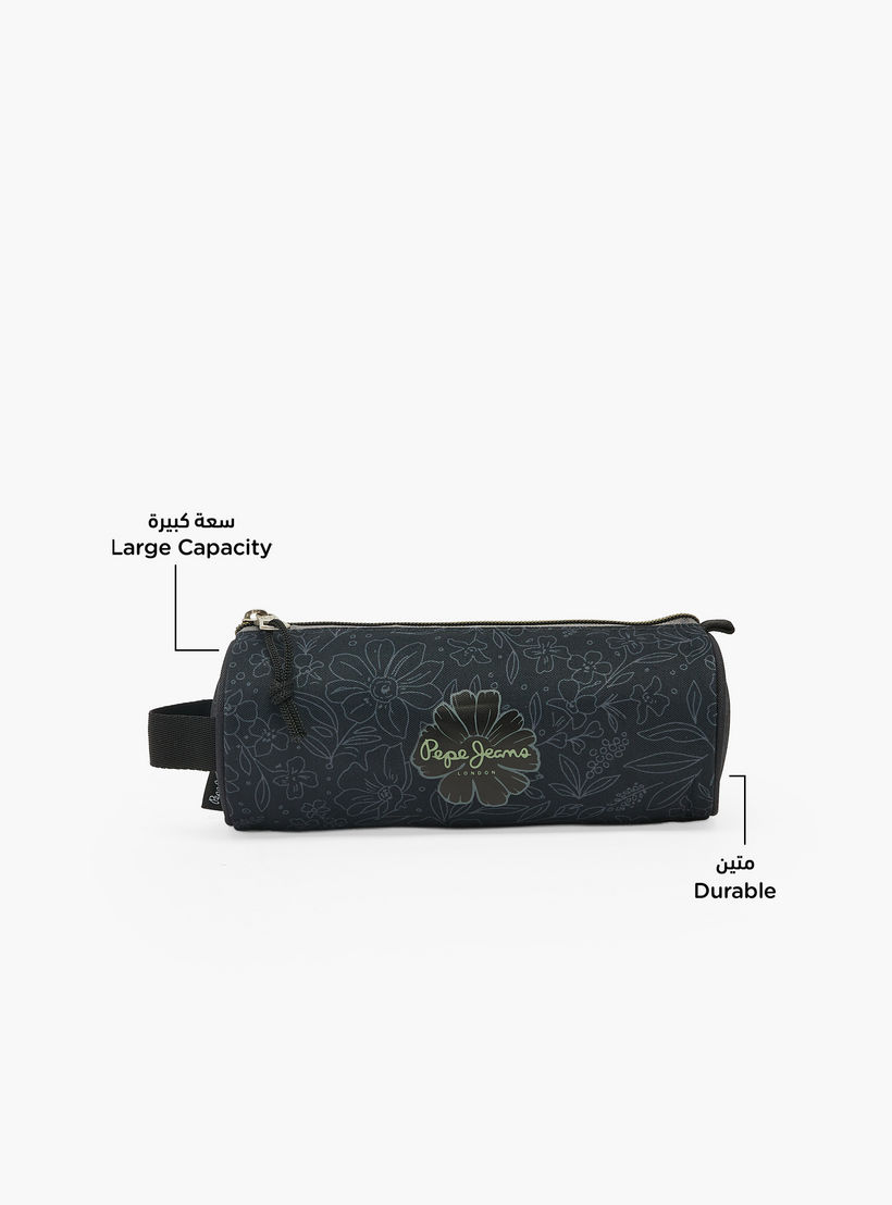 Pepe Jeans Eloise Floral Print Pencil Pouch with Zip Closure-school-stationery-pencilcases-image-2