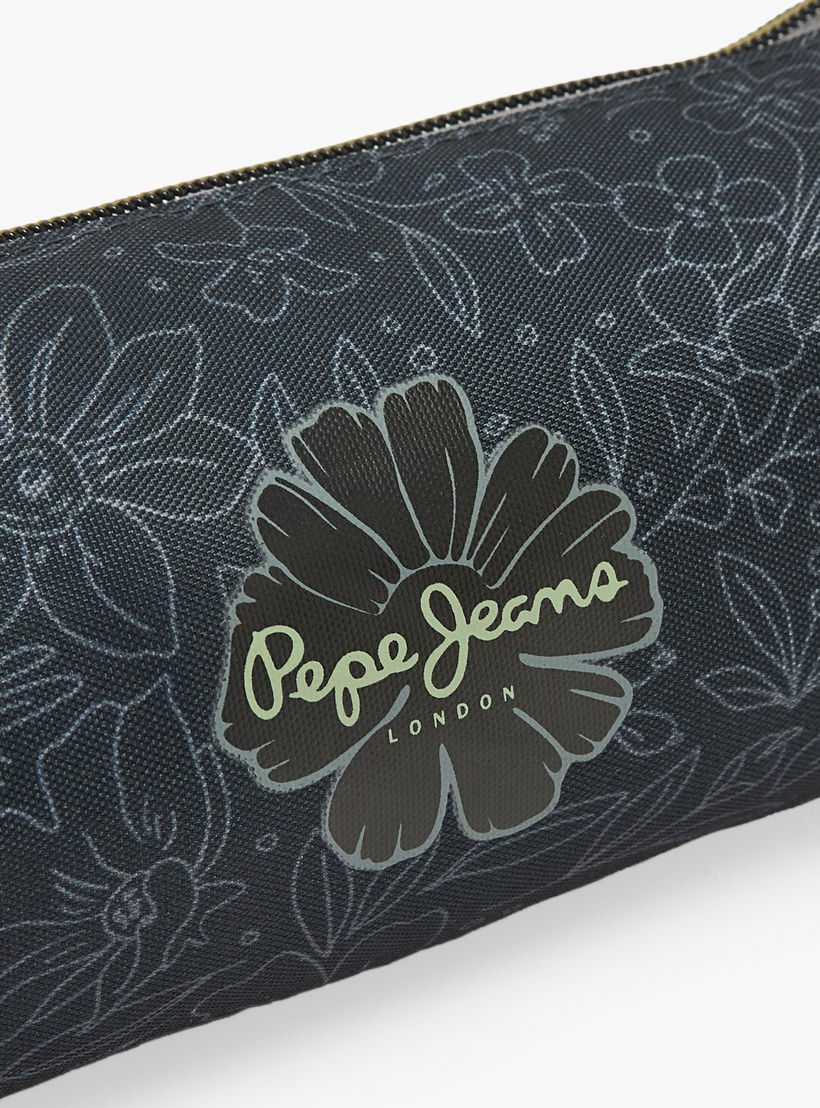 Pepe Jeans Eloise Floral Print Pencil Pouch with Zip Closure-school-stationery-pencilcases-image-6