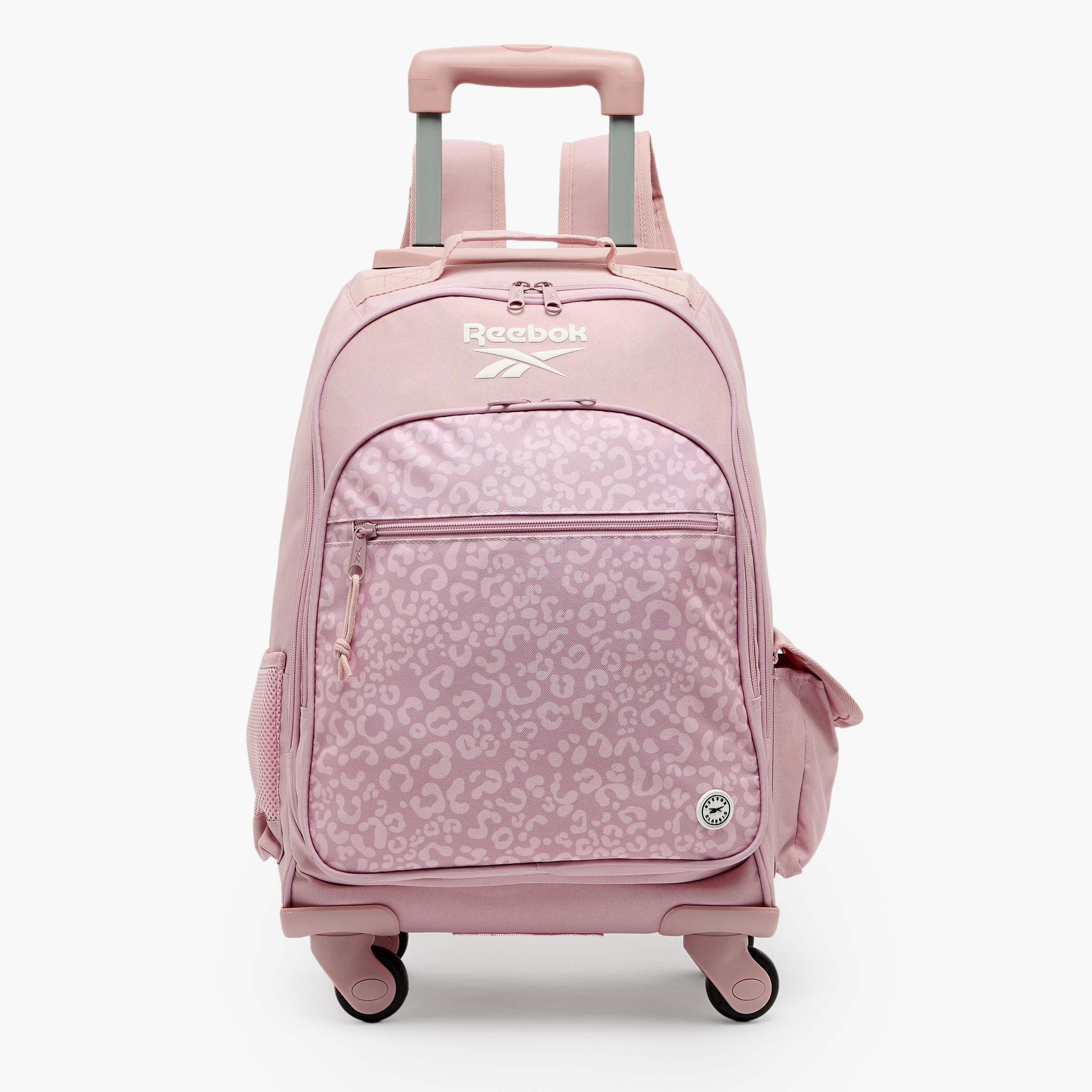 Reebok Maura Printed Trolley Backpack for Girls 8-13 Years with Water Bottle Pocket - 17 inches-school-bagsandbackpacks-trolleybags-image-1
