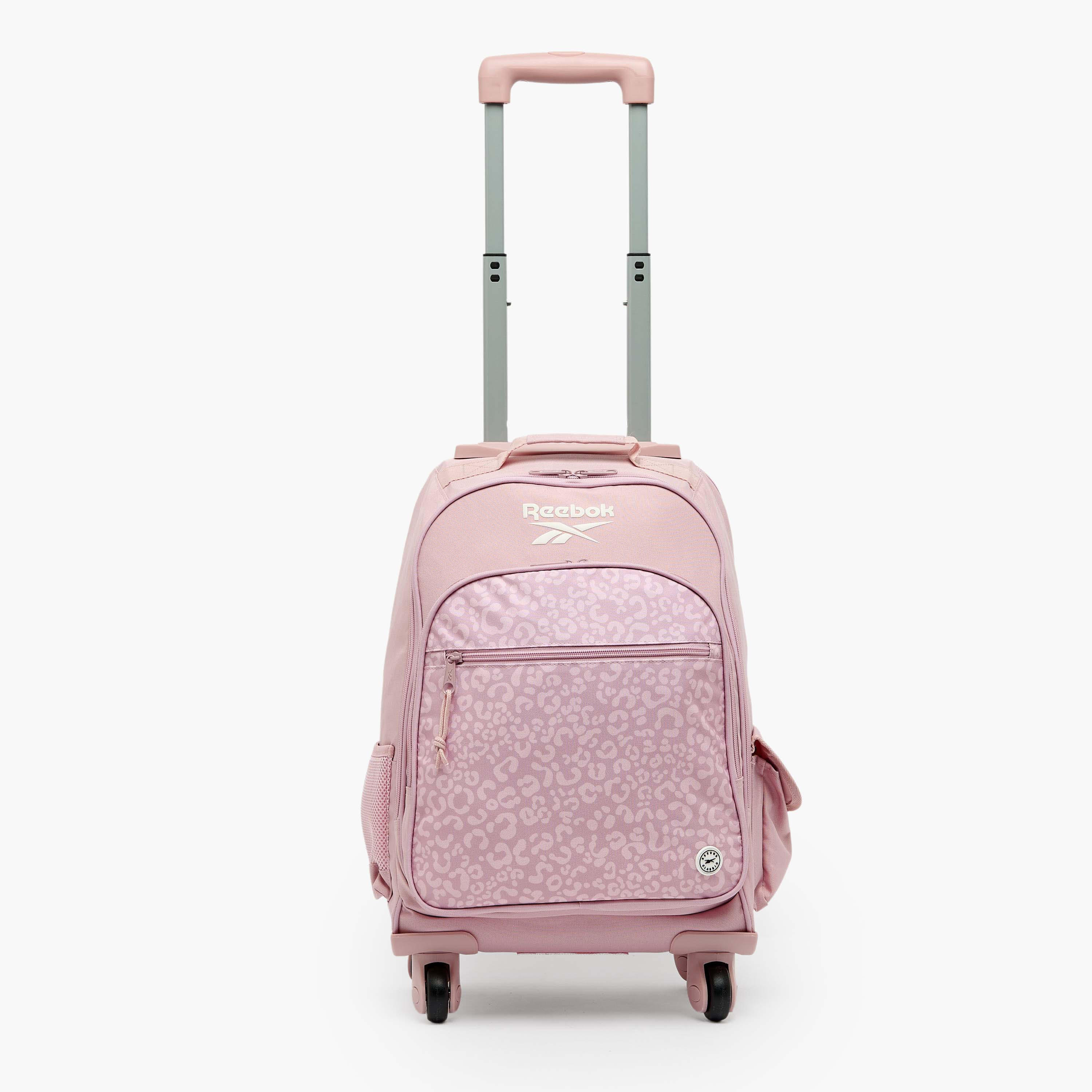 Reebok Maura Printed Trolley Backpack for Girls 8-13 Years with Water Bottle Pocket - 17 inches-school-bagsandbackpacks-trolleybags-image-4