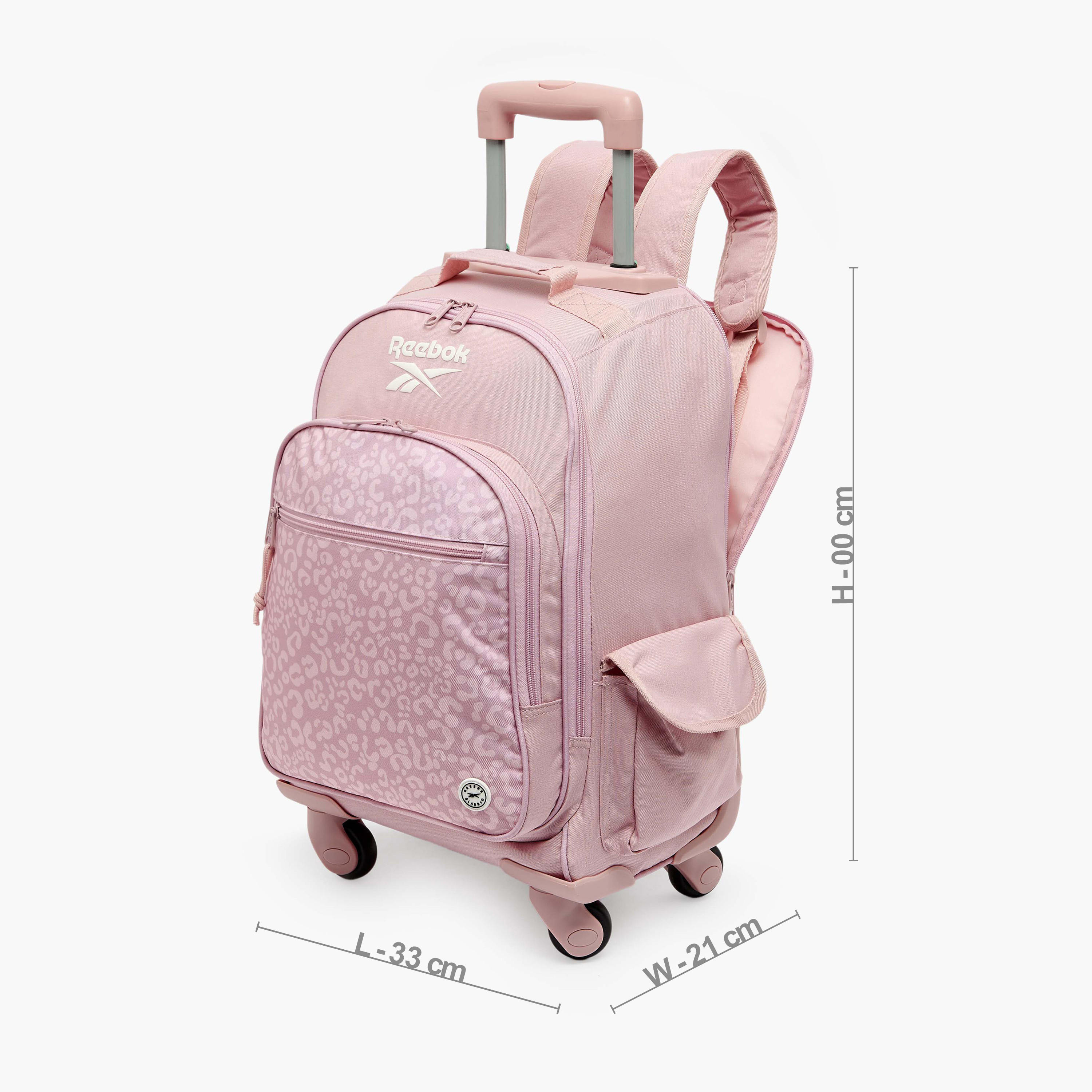 Reebok Maura Printed Trolley Backpack for Girls 8-13 Years with Water Bottle Pocket - 17 inches-school-bagsandbackpacks-trolleybags-image-8