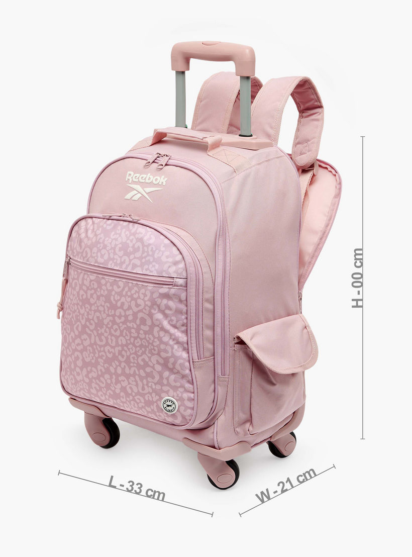 Reebok Maura Printed Trolley Backpack for Girls 8-13 Years with Water Bottle Pocket - 17 inches-school-bagsandbackpacks-trolleybags-image-8