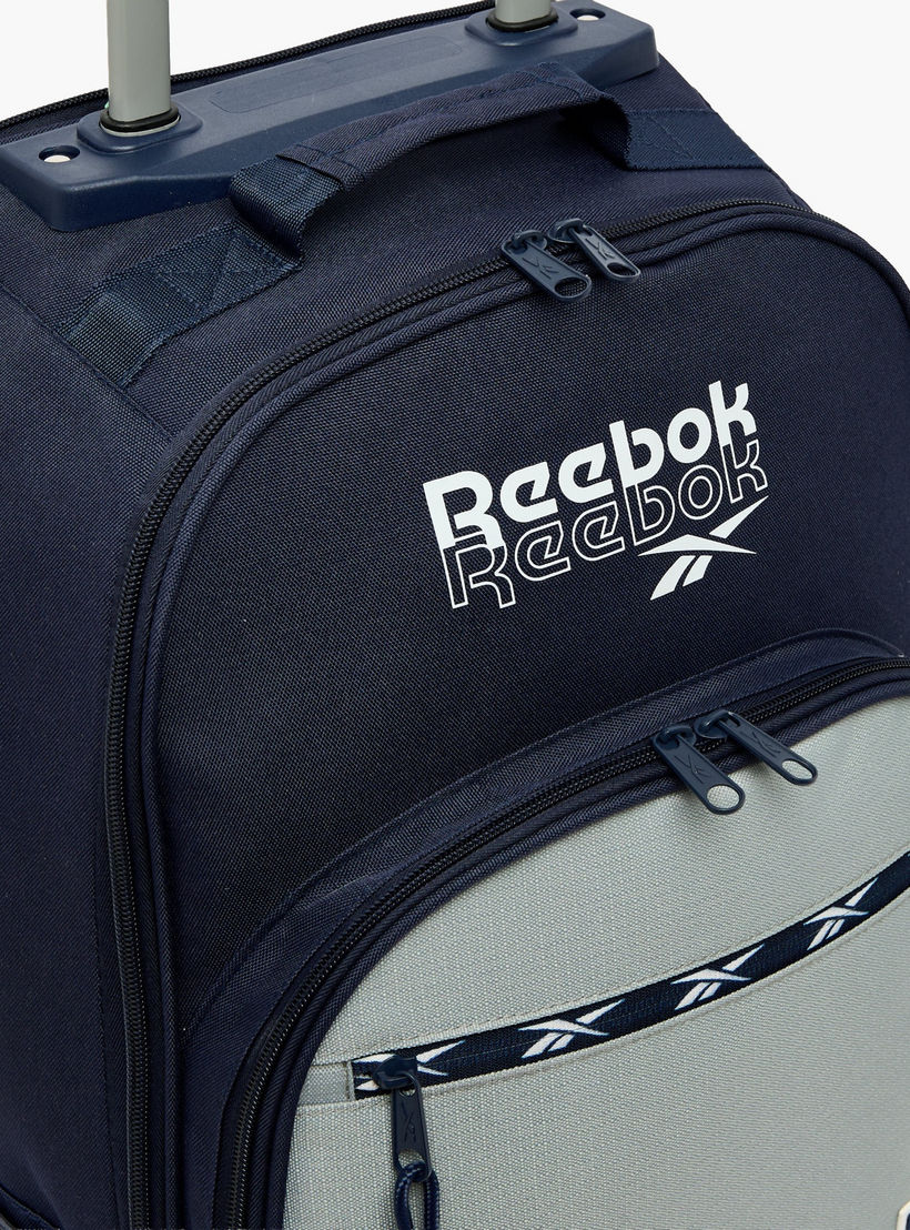 شنطة ظهر ترولي للأولاد 8-13 سنة بجيب قارورة ماء وطبعات شعار من ريبوك - 17 بوصة-school-bagsandbackpacks-trolleybags-image-4