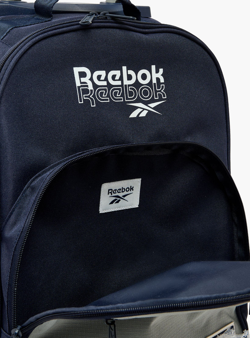 شنطة ظهر ترولي للأولاد 8-13 سنة بجيب قارورة ماء وطبعات شعار من ريبوك - 17 بوصة-school-bagsandbackpacks-trolleybags-image-5