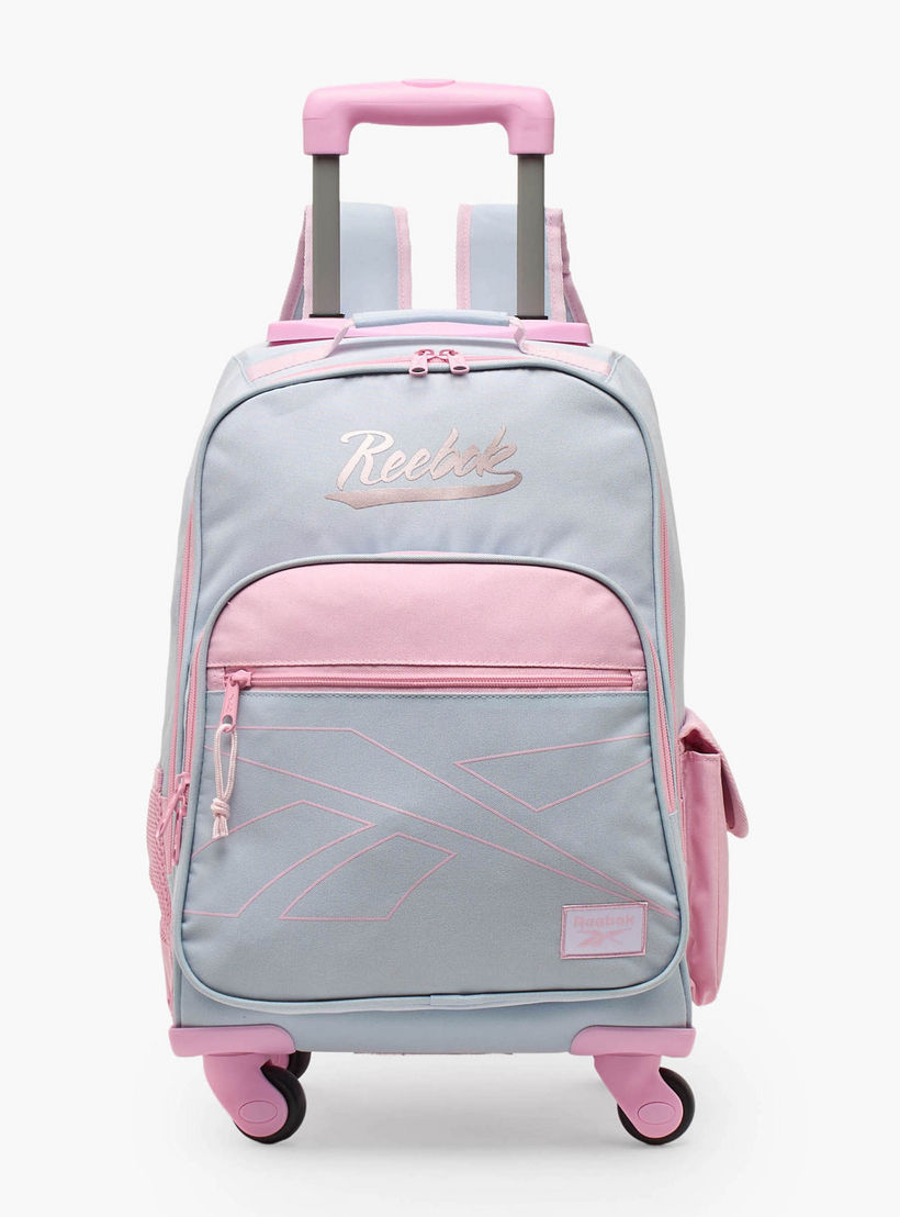 Reebok Colourblock Trolley Bag for Girls 8-13 Years with Retractable Handle - 17 inches-school-bagsandbackpacks-trolleybags-image-1