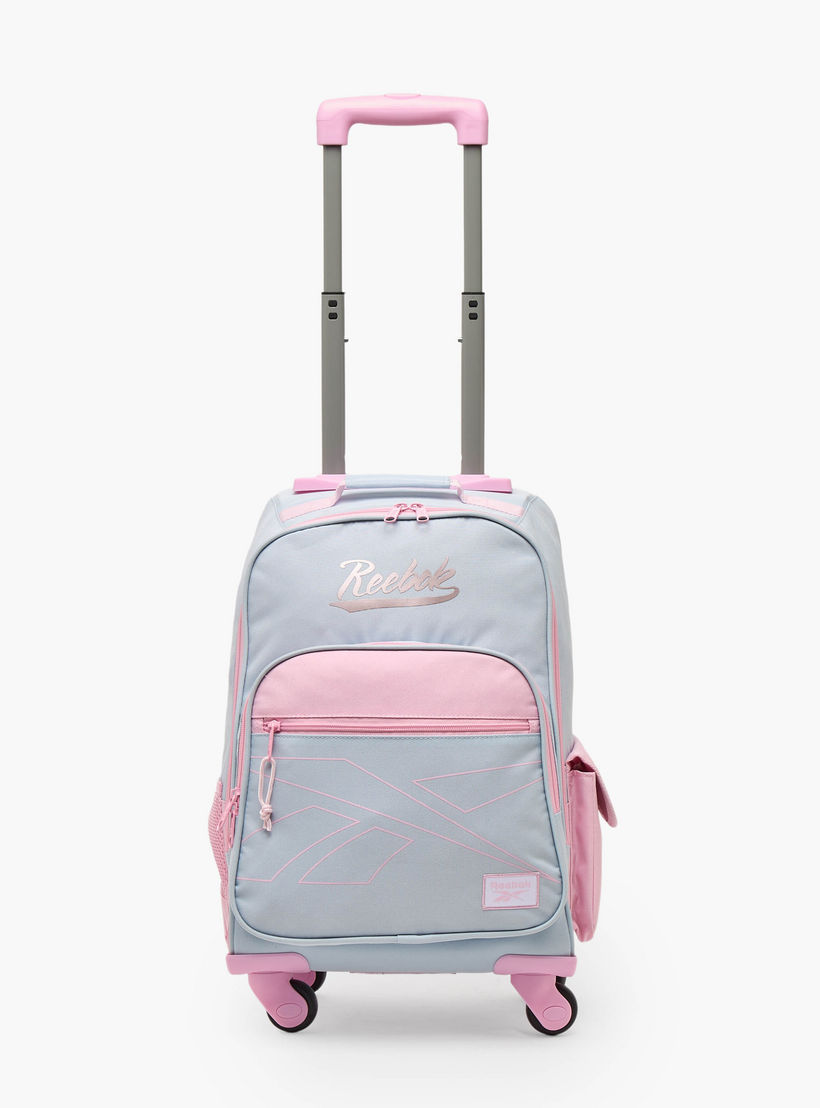 Reebok Colourblock Trolley Bag for Girls 8-13 Years with Retractable Handle - 17 inches-school-bagsandbackpacks-trolleybags-image-3