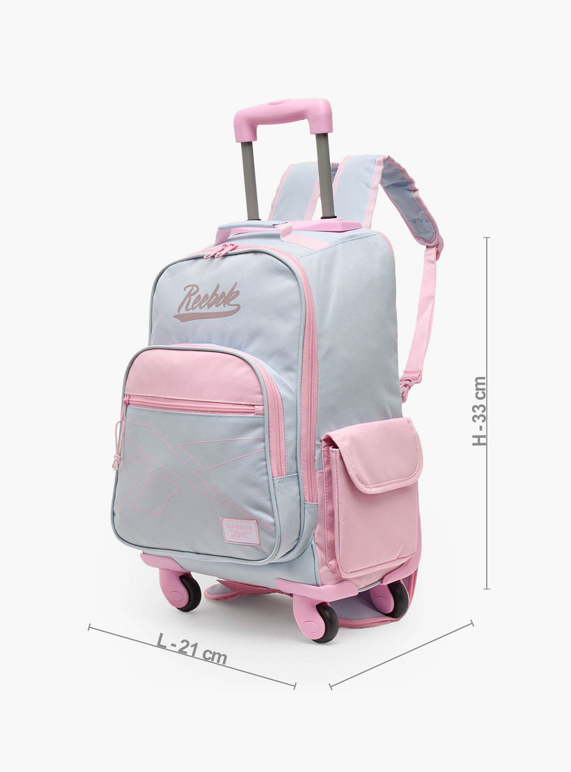 Reebok Colourblock Trolley Bag for Girls 8-13 Years with Retractable Handle - 17 inches-school-bagsandbackpacks-trolleybags-image-9