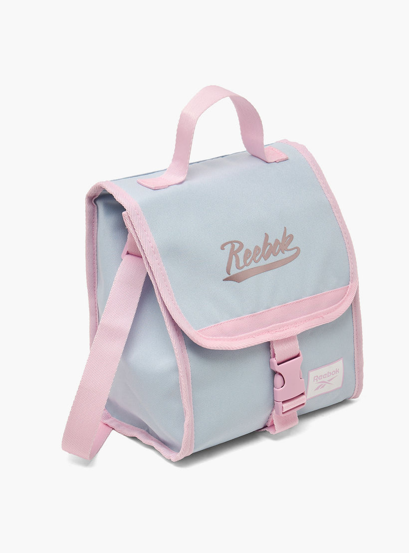 شنطة غداء بطبعات شعار مع إبزيم إغلاق للبنات من 8-12 سنة من ريبوك-school-lunchessentials-lunchbags-image-2