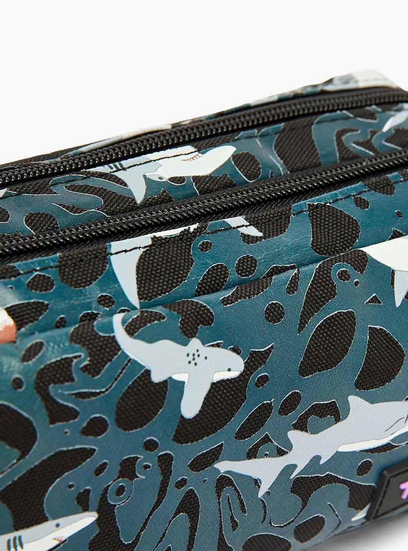 Toursun Shark Print Pencil Pouch with Two Compartment-school-stationery-pencilcases-image-5