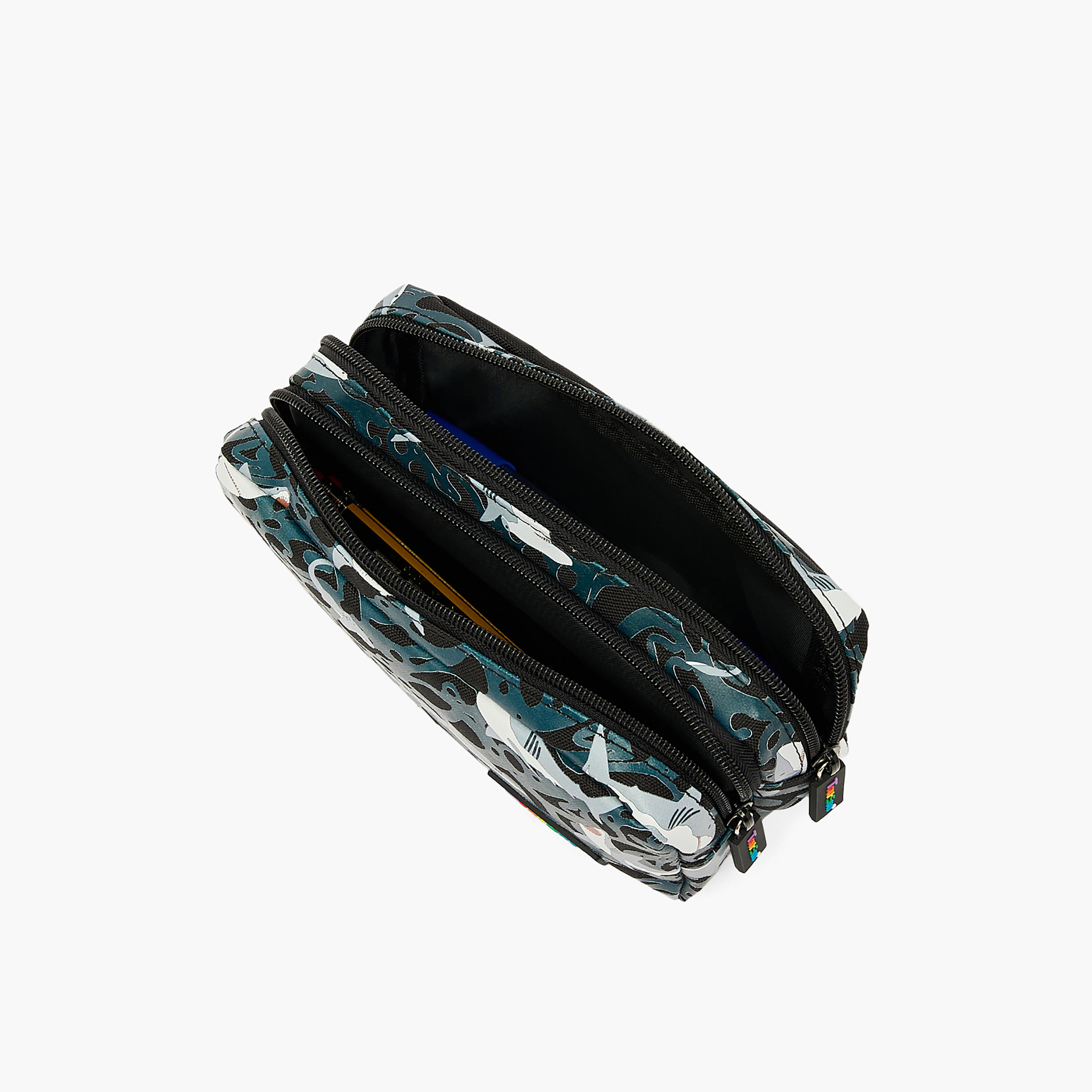 Toursun Shark Print Pencil Pouch with Two Compartment-school-stationery-pencilcases-image-7