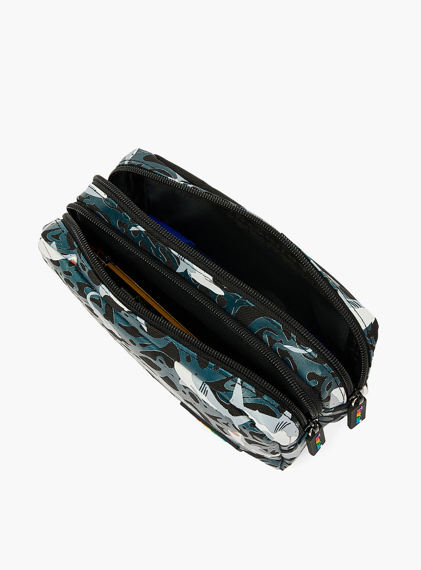 Toursun Shark Print Pencil Pouch with Two Compartment-school-stationery-pencilcases-image-7