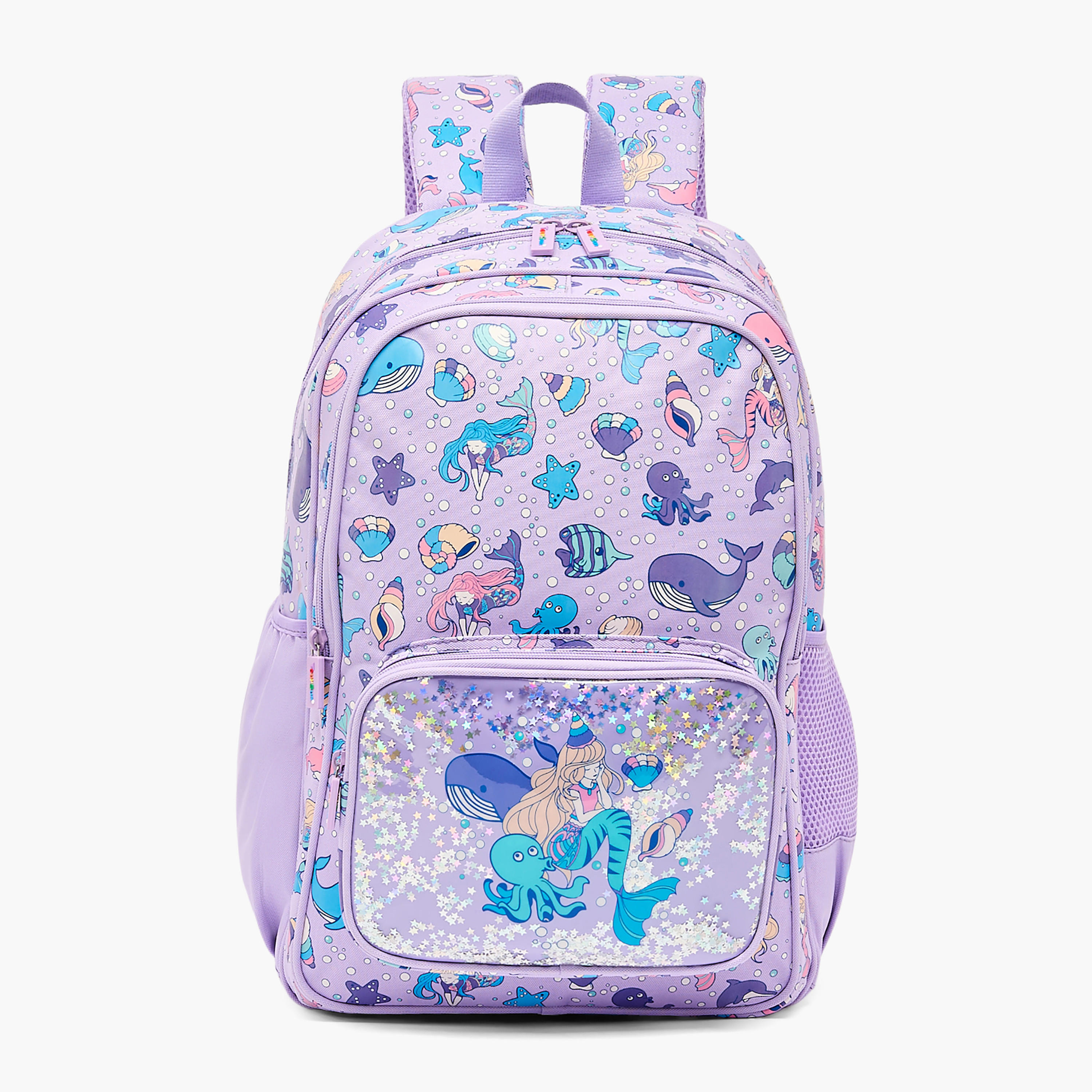 Toursun Mermaid Print Backpack for Girls 8-13 Years with Adjustable Shoulder Straps - 17 inches-school-bagsandbackpacks-backpacks-image-1