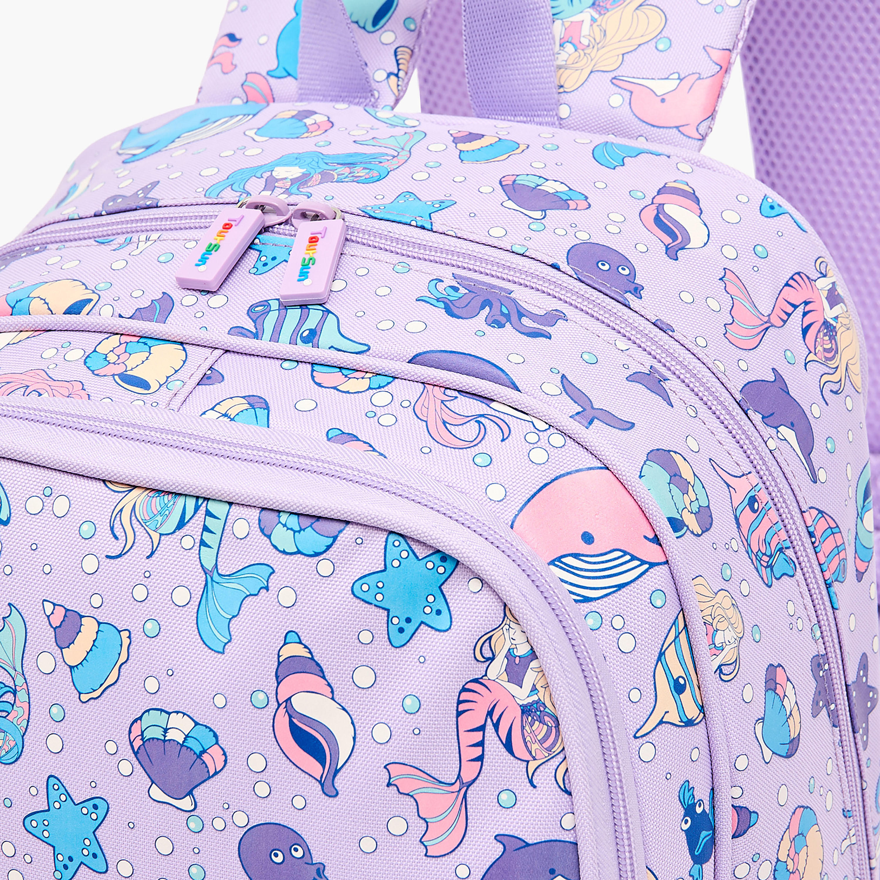 Toursun Mermaid Print Backpack for Girls 8-13 Years with Adjustable Shoulder Straps - 17 inches-school-bagsandbackpacks-backpacks-image-2