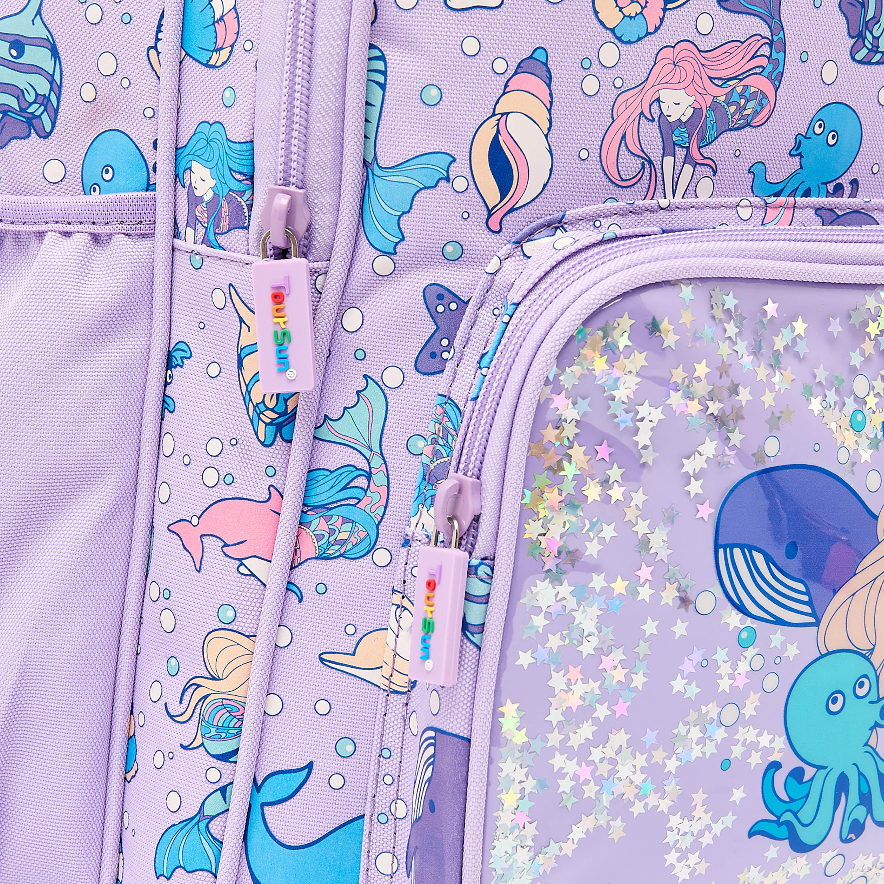 Toursun Mermaid Print Backpack for Girls 8-13 Years with Adjustable Shoulder Straps - 17 inches-school-bagsandbackpacks-backpacks-image-3
